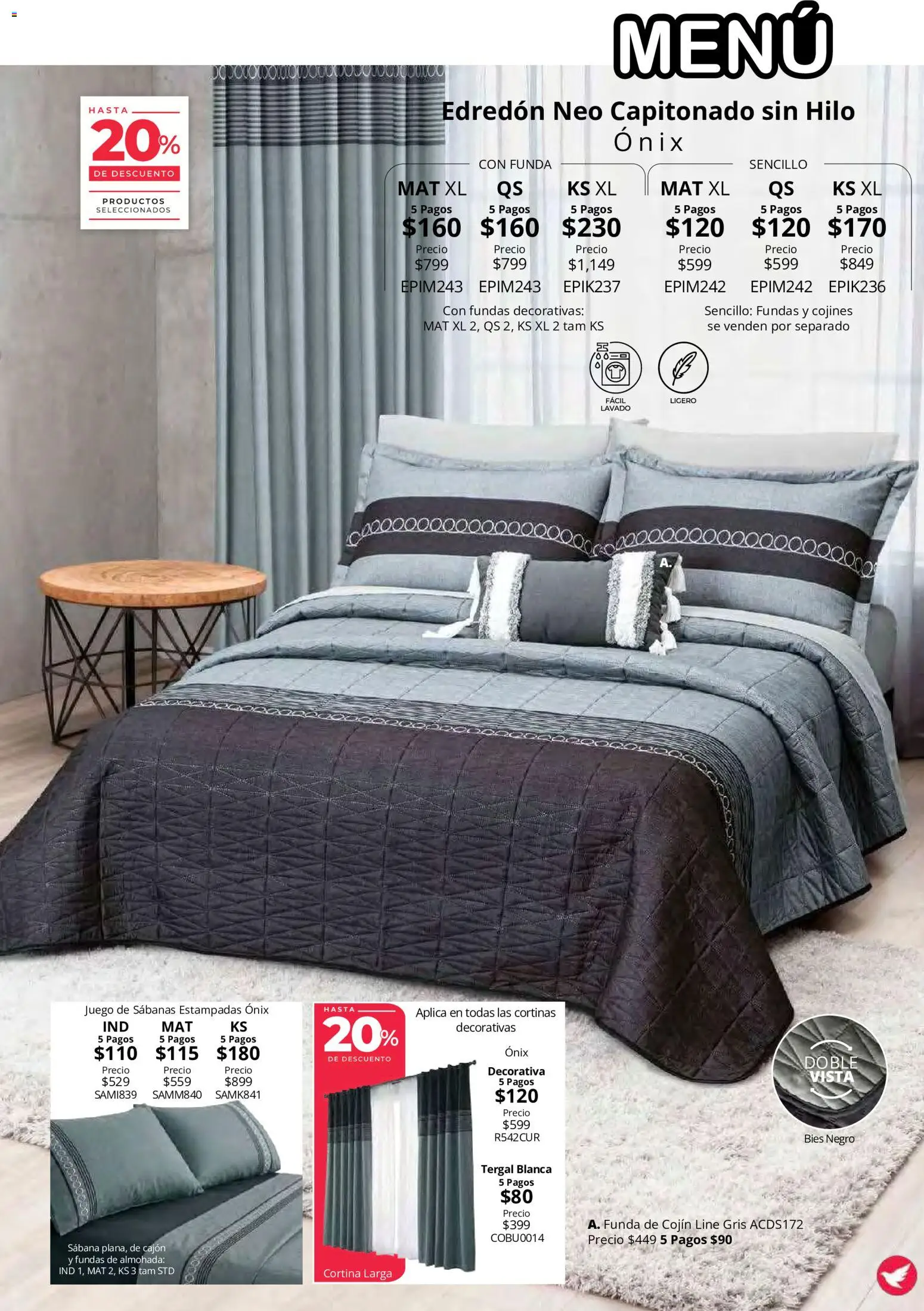 Nuevas ofertas de Colchas Concord válidas en toda la República Mexicana desde el 01/08/2026. ¡Encuentra las mejores ofertas en Colchas Concord catálogo! | Página: 64 | Productos: Juego, Funda, Almohada, Cortinas
