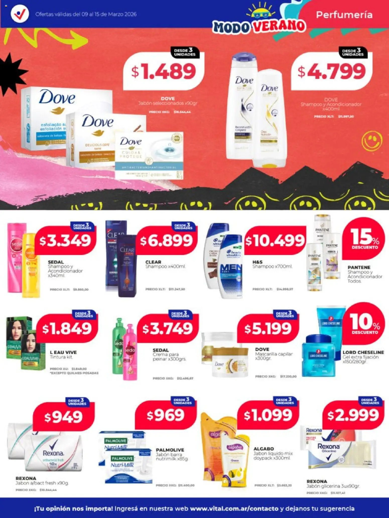 Vital ofertas │ válido desde el 09.03.2026 | Página: 2 | Productos: Mascarilla, Jabón líquido, Tintura, Acondicionador
