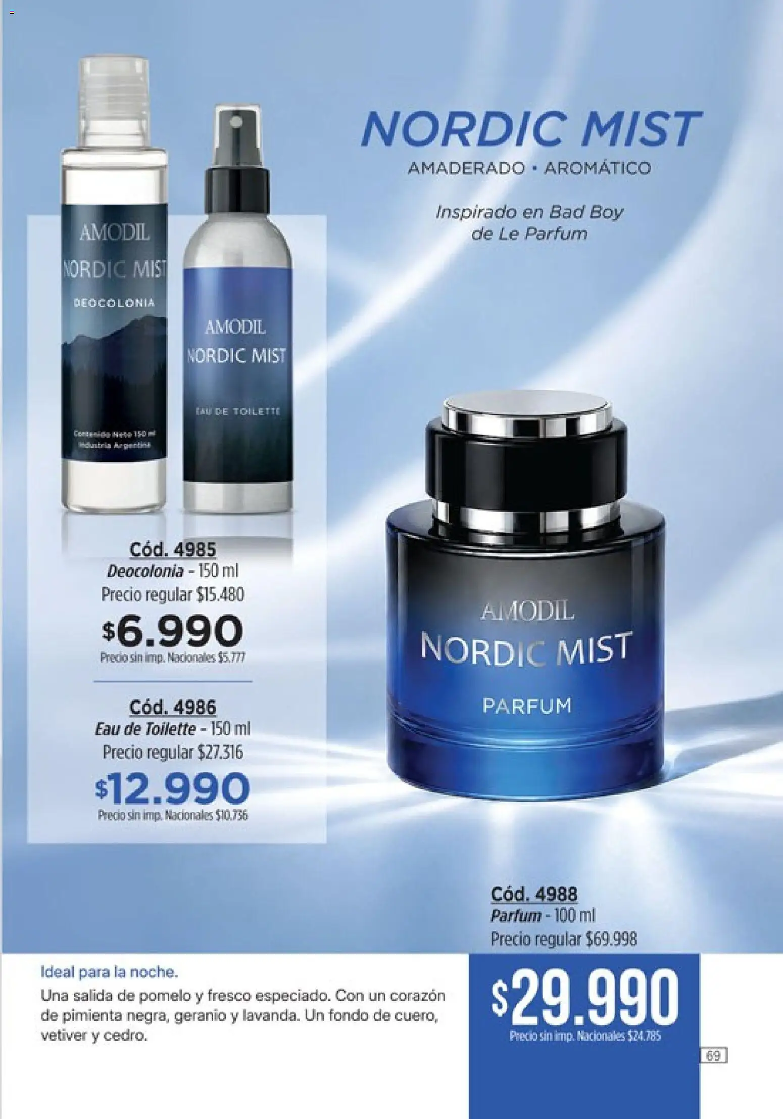 Catálogo Amodil Campaña 16 │ válido desde el 19/09/2026 | Página: 69 | Productos: Eau de toilette, Pimienta, Pomelo