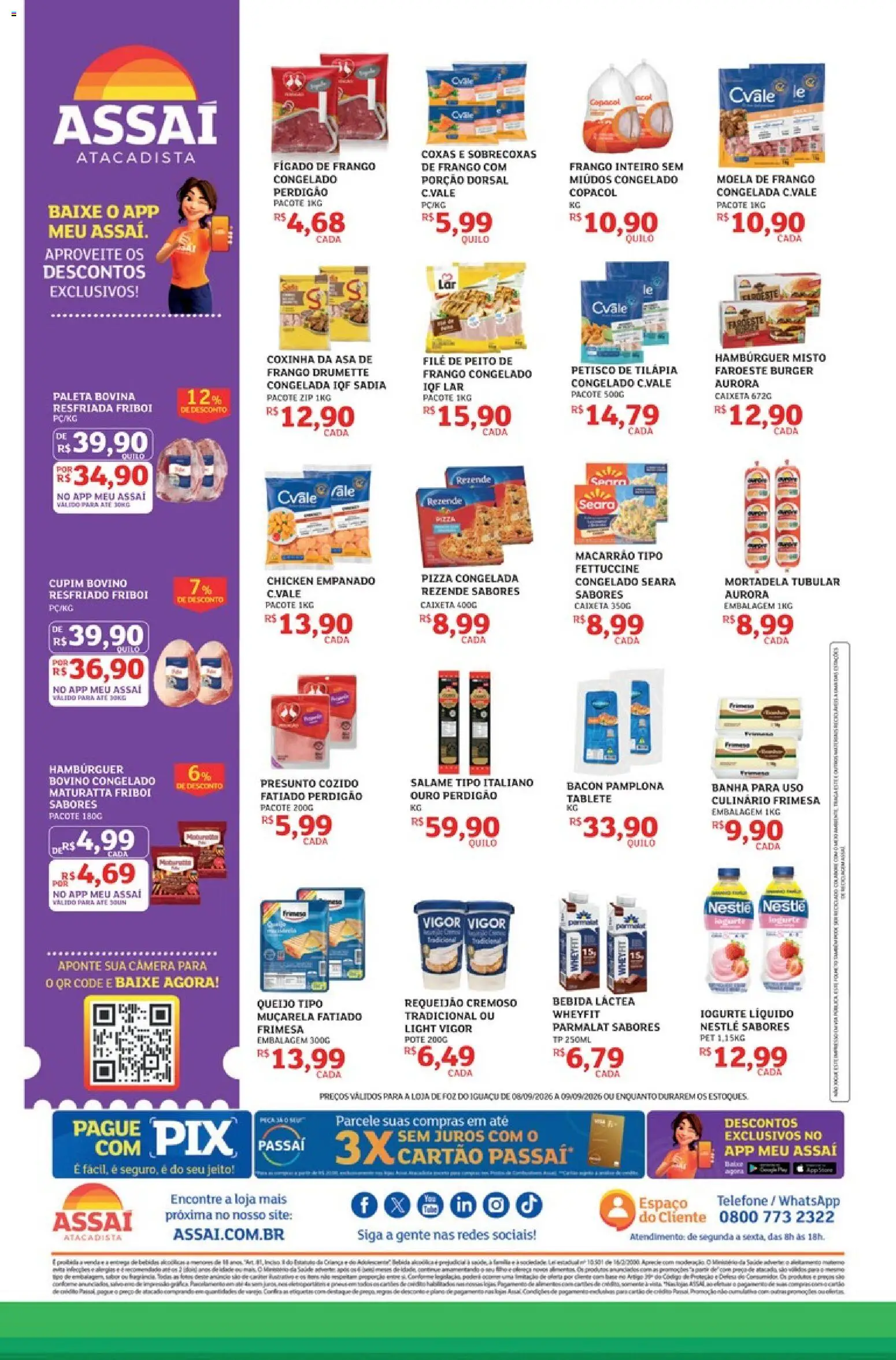 Assaí Atacadista Folheto - válido de 08/09/2026 | Página: 2 | Produtos: Pizza congelada, Bebida, Fígado, Fígado de frango