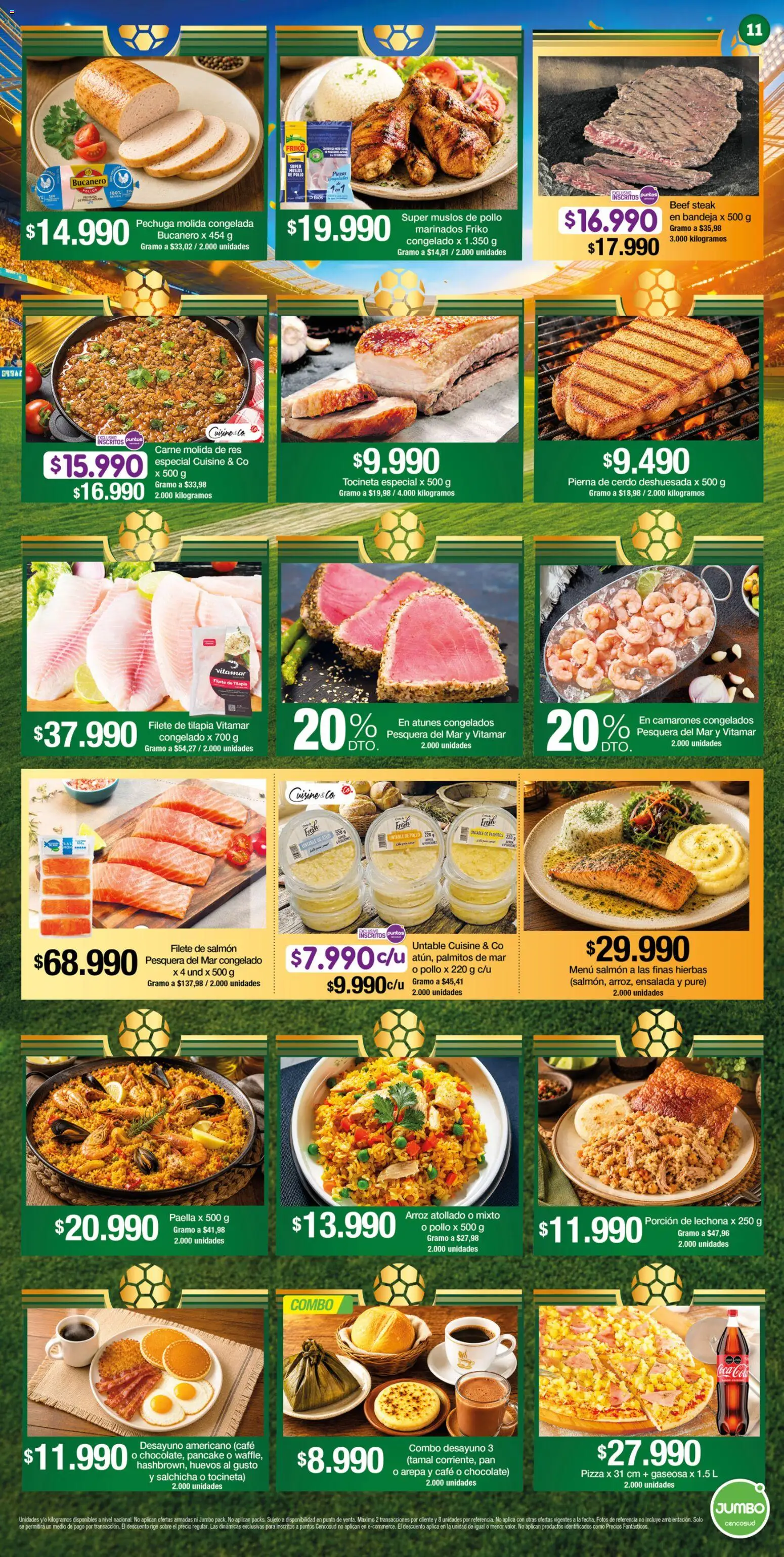 Jumbo revista - valida desde el 25/06/2026 | Página: 11 | Productos: Arroz, Arepa, Gaseosa, Salchicha