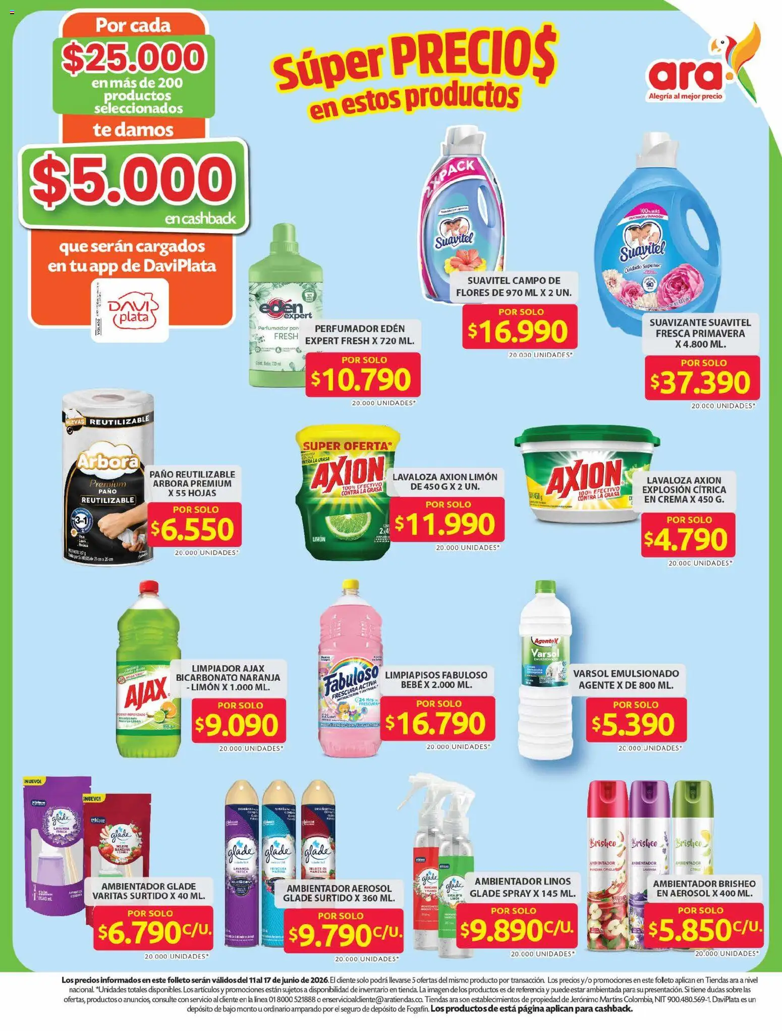 Ara revista - valida desde el 11.06.2026 | Página: 19 | Productos: Sobre, Suavizante, Limón, Manzana