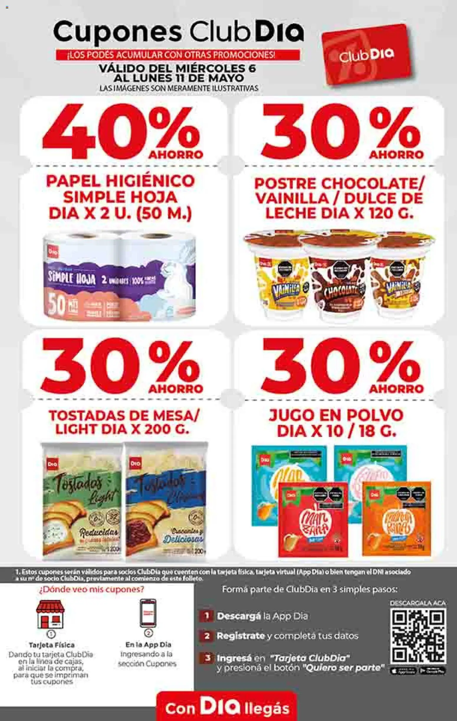 Dia - Ofertas - Excluye Salta y Jujuy │ válido desde el 06.05.2026 | Página: 22 | Productos: Papel higiénico, Dulce de leche, Leche, Jugo