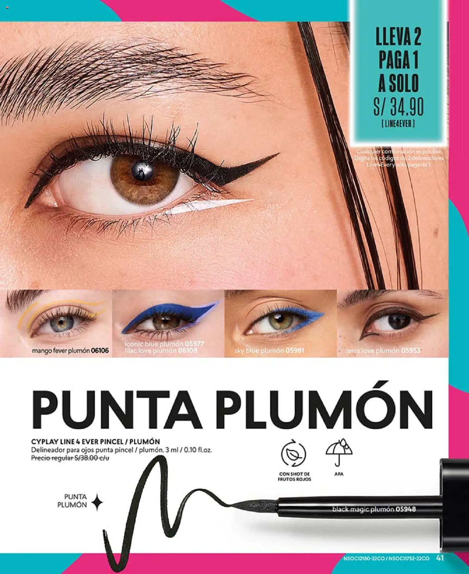 Catálogo CyZone válido desde 14/03/2026 | Página: 41 | Productos: Delineador, Pincel, Mango, Frutos rojos