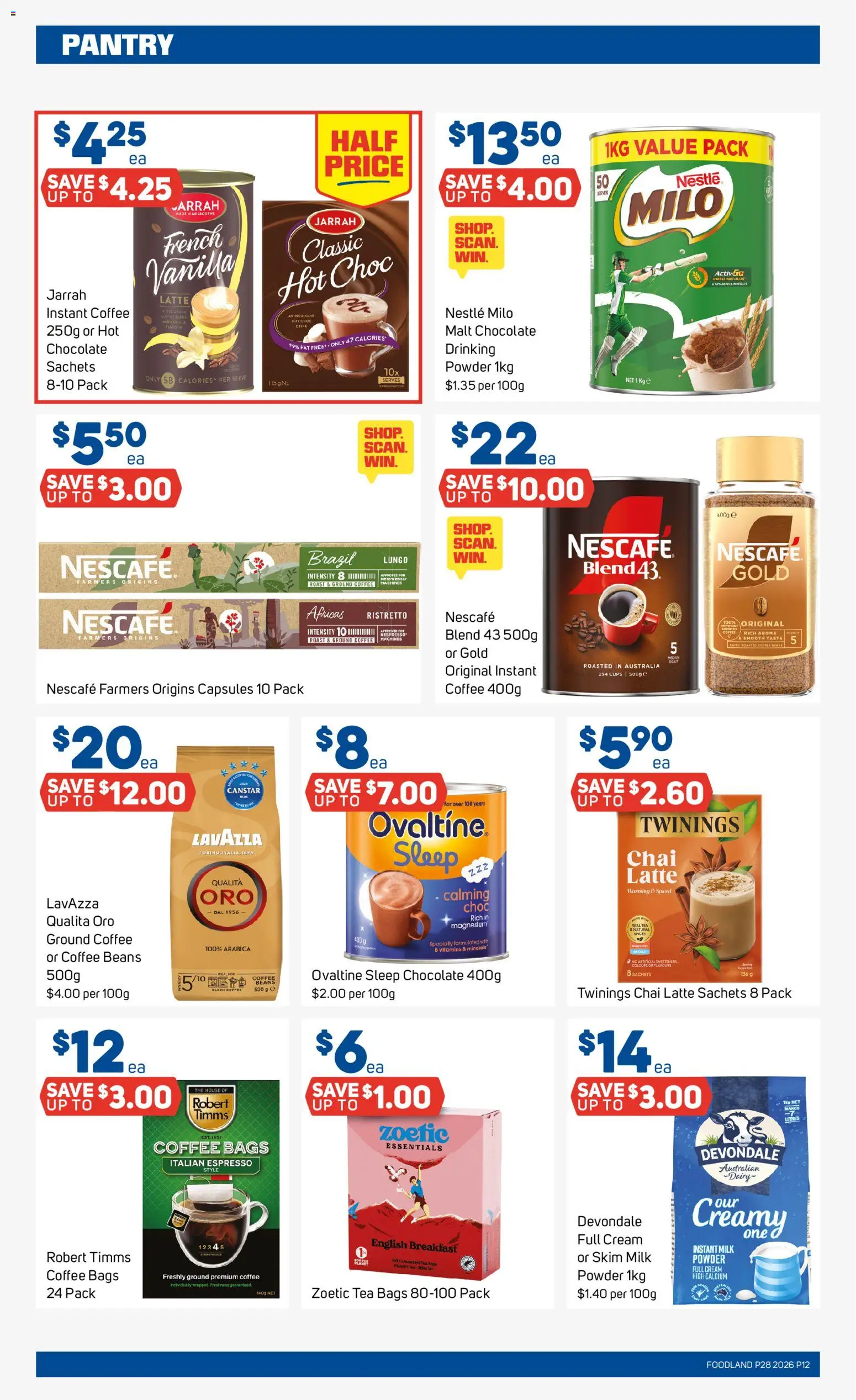 Foodland catalogue - valid from 08/07/2026 | Page: 12 | Products: Milk, Coffee, Chocolate, Spices