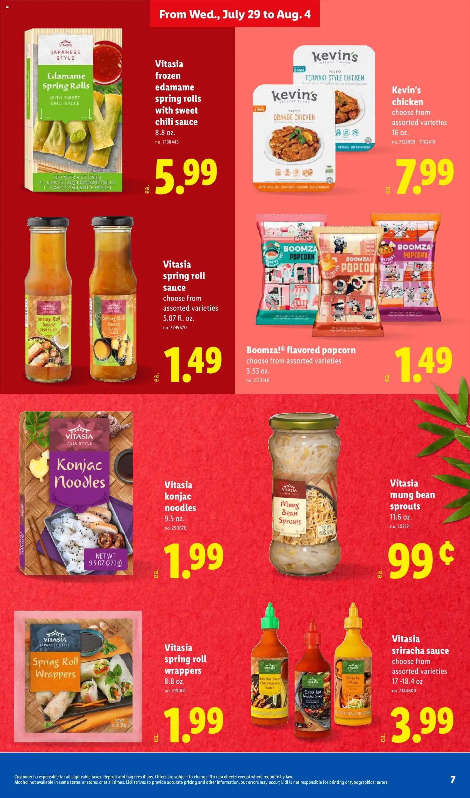 Lidl Weekly Ad - valid from 07/29/2026 | Page: 7 | Products: Fish, Noodles, Sauce, Bag