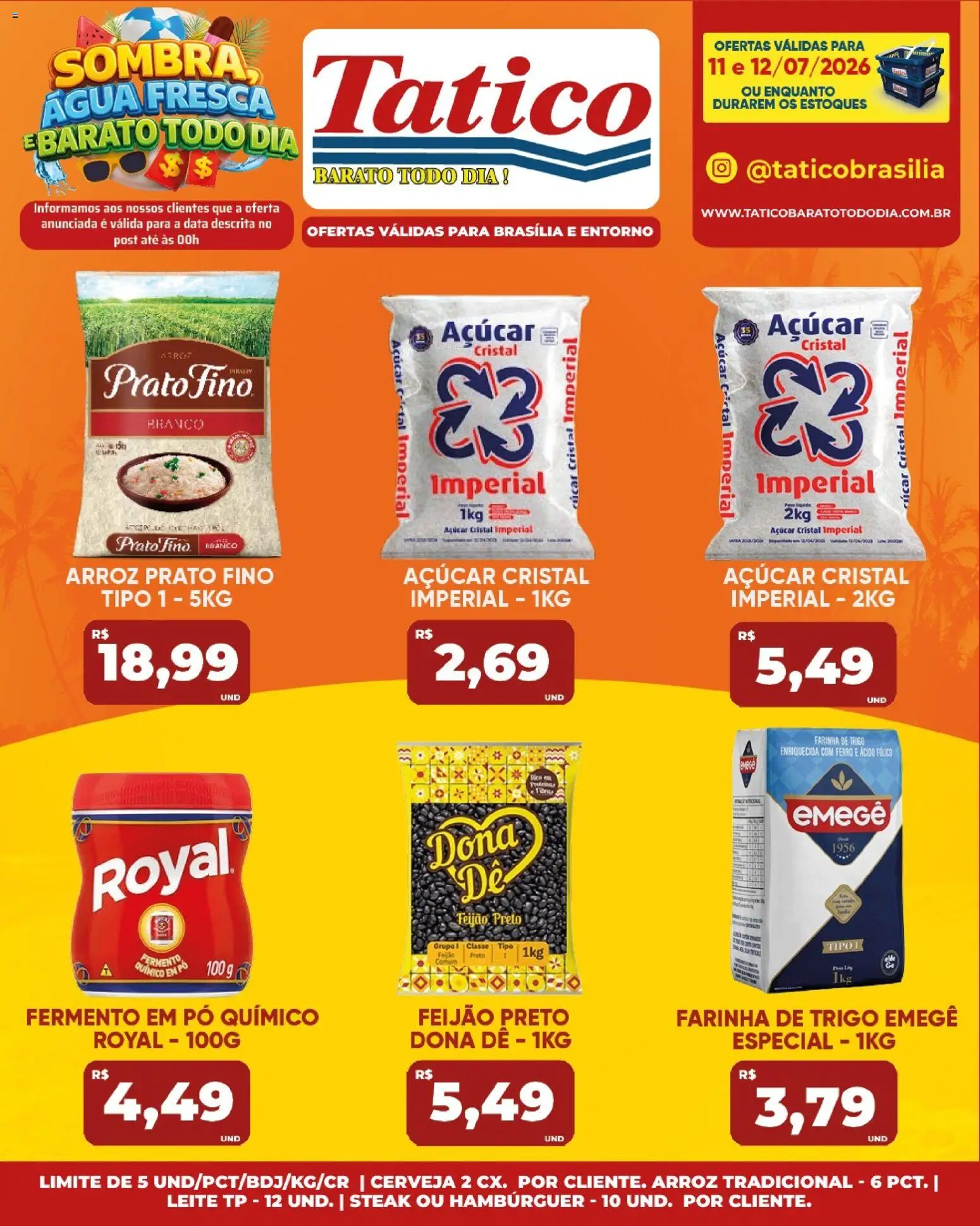 Tatico Folheto - válido de 11/07/2026 | Página: 1 | Produtos: Feijão, Pó, Farinha de trigo, Leite