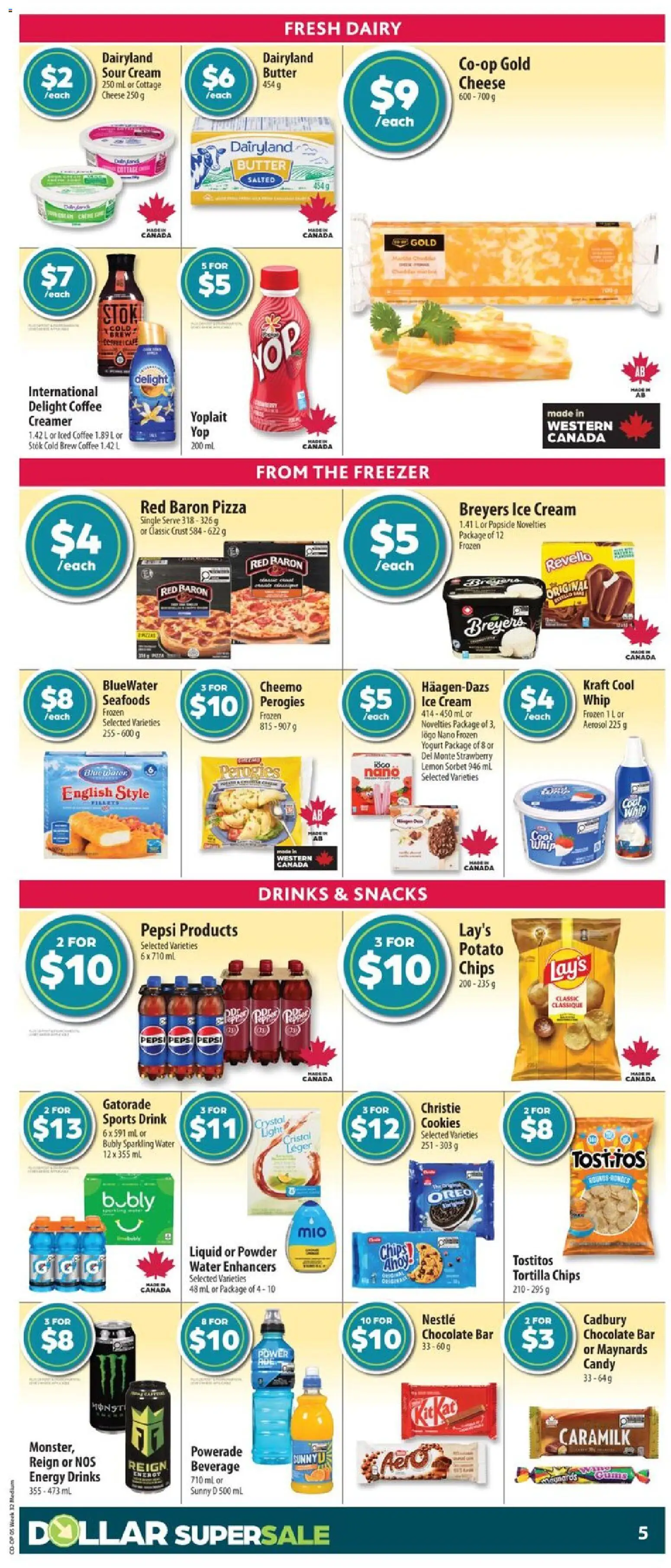 Co-op Food flyer valid from Aug 6, 2026 | Page: 10 | Products: Sour cream, Cookies, Cheese, Pizza