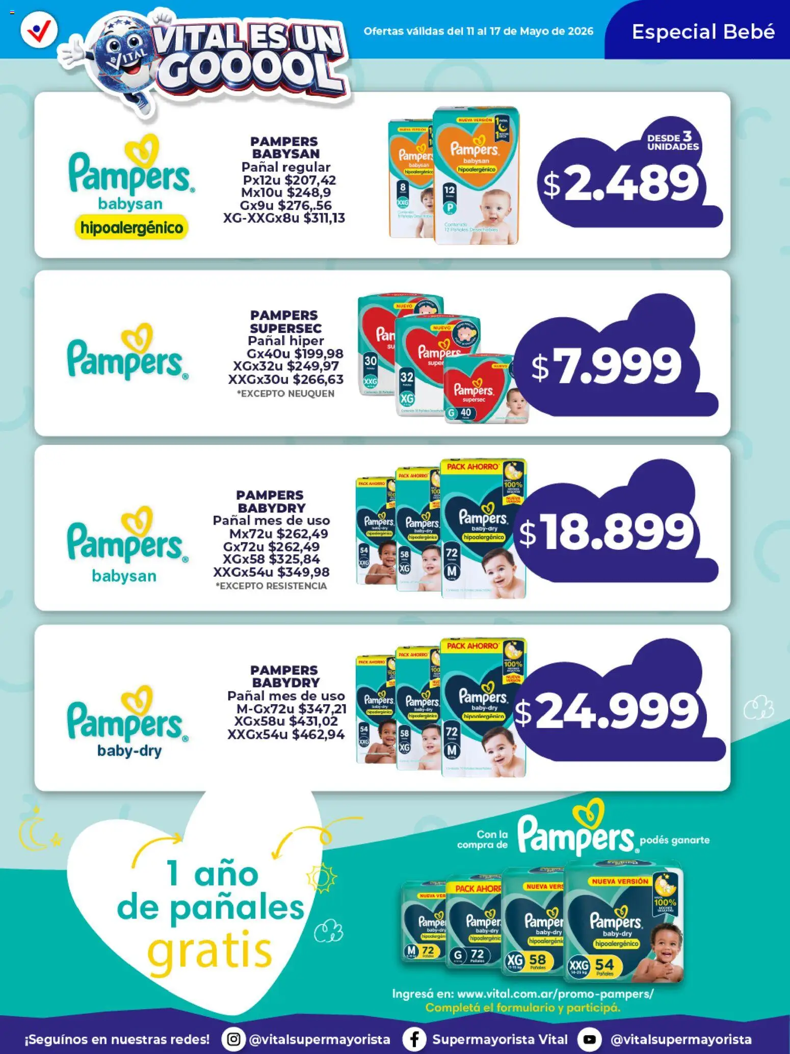 Vital Ofertas Especial de pañales │ válido desde el 11.05.2026 | Página: 3 | Productos: Pañales