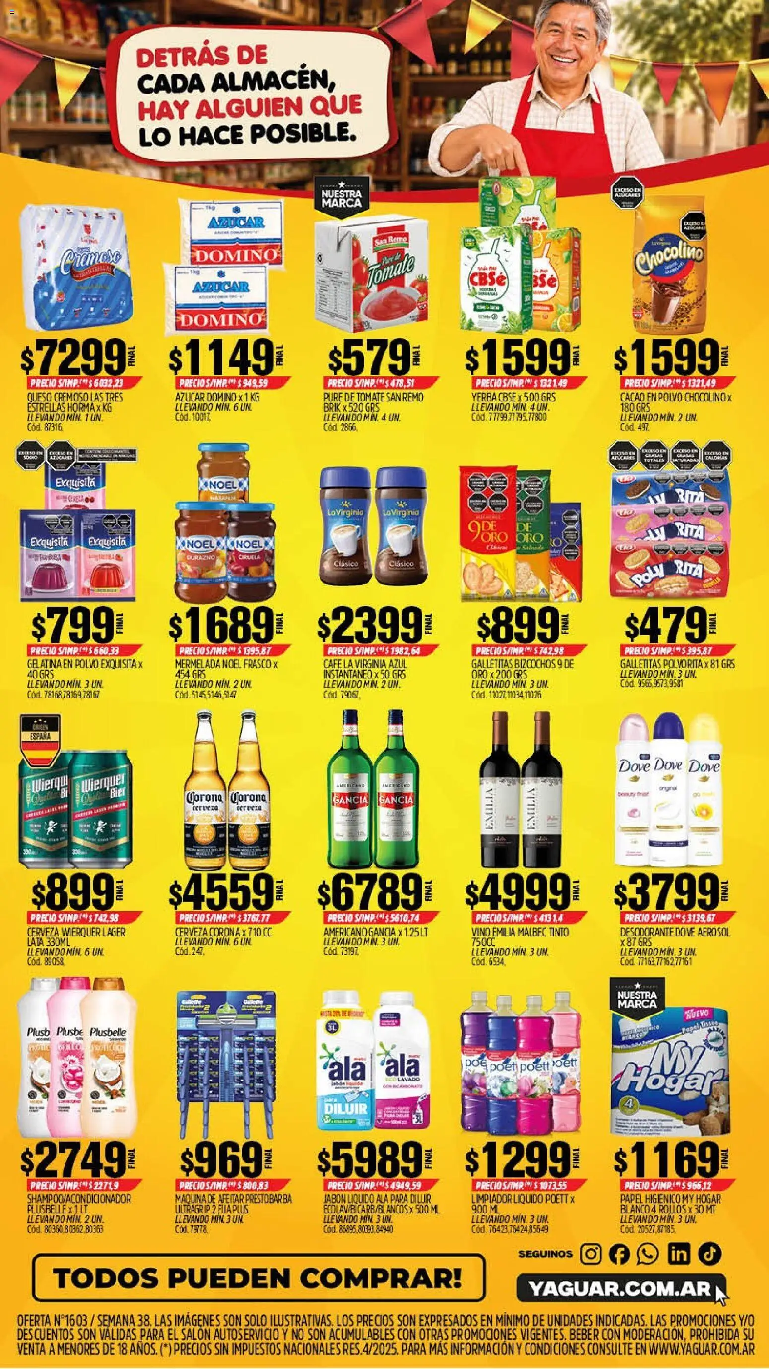 Yaguar - Oferta Semanal Mar del Plata │ válido desde el 14/09/2026 | Página: 2 | Productos: Durazno, Desodorante, Café, Bizcochos