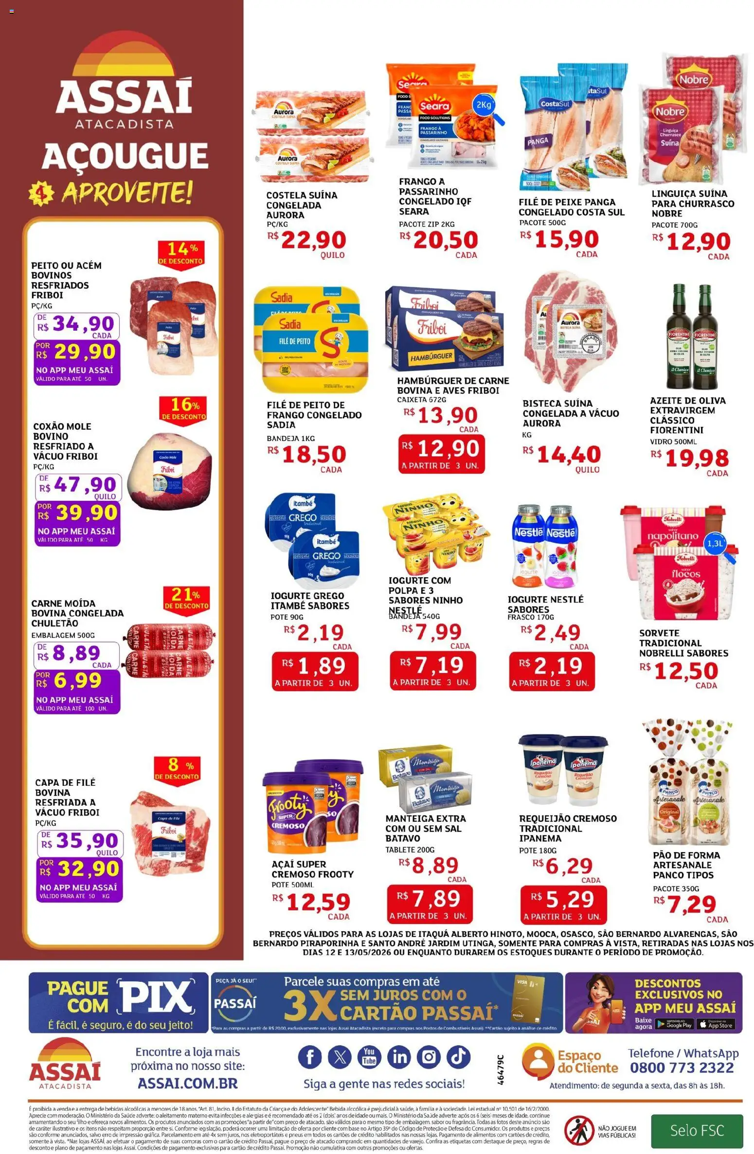 Assaí Atacadista Folheto - válido de 12.05.2026 | Página: 2 | Produtos: Iogurte, Carne, Sorvete, Carne moída