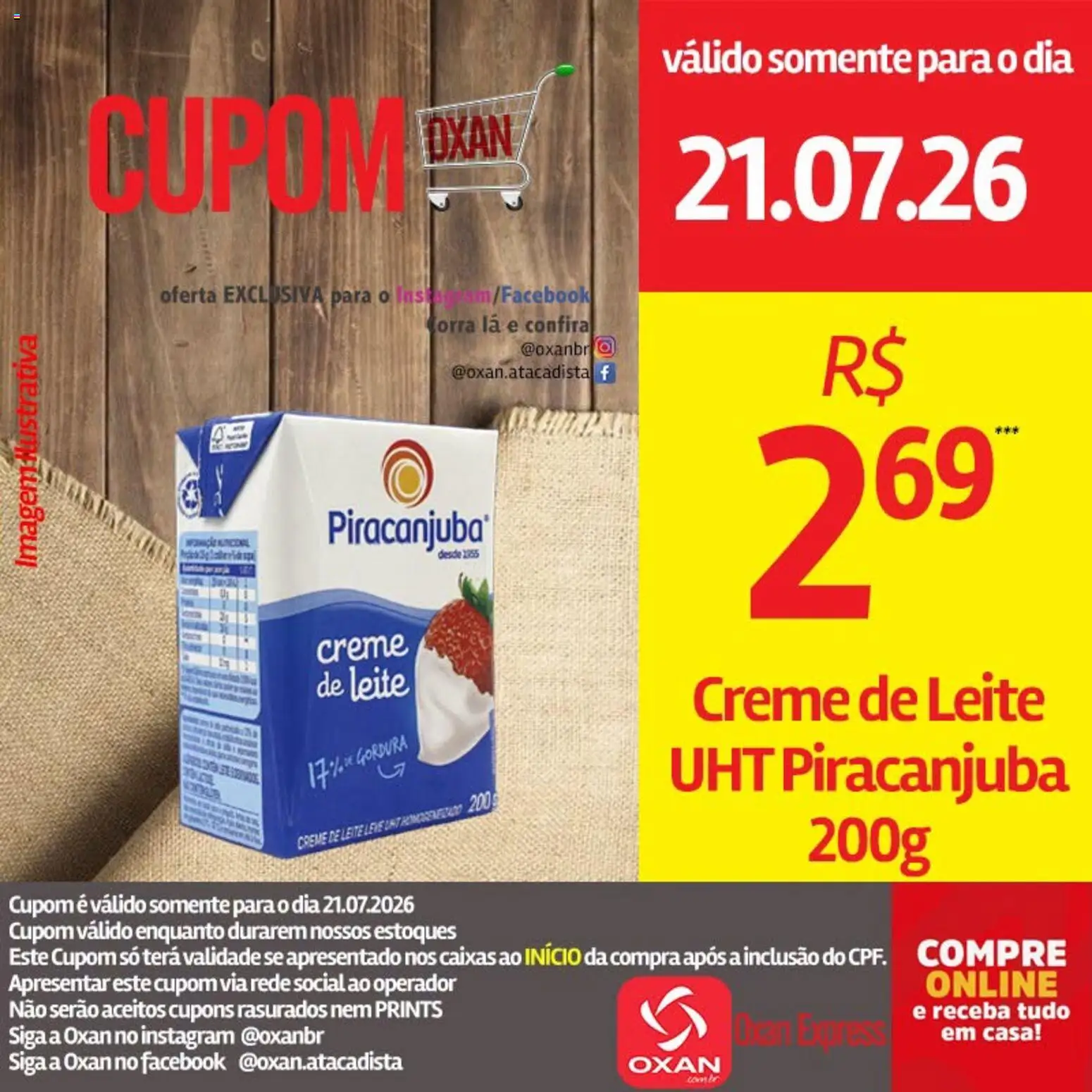 Oxan Atacadista Folheto - válido de 21/07/2026 | Página: 18 | Produtos: Leite, Creme, Creme de leite