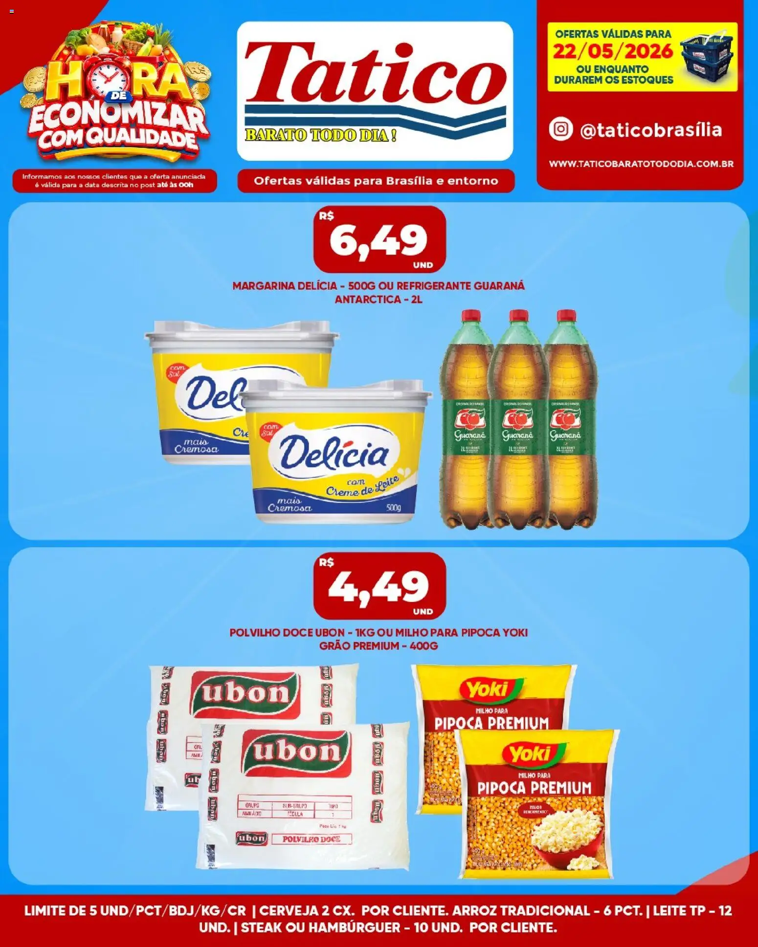 Tatico Folheto - válido de 22.05.2026 | Página: 4 | Produtos: Guaraná, Leite, Arroz, Margarina