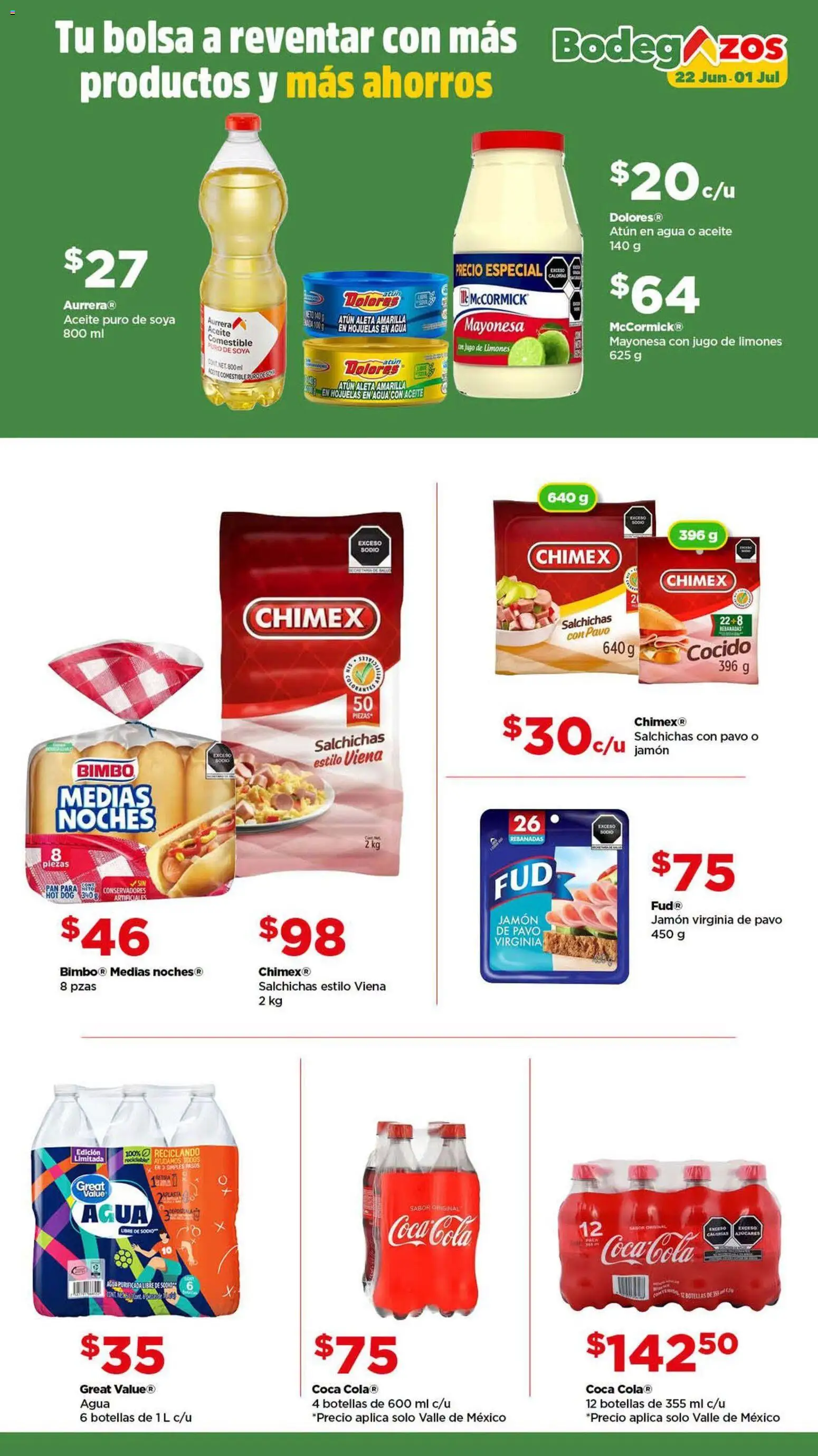 Nuevas ofertas de Bodega Aurrerá válidas en toda la República Mexicana desde el 22/06/2026. ¡Encuentra las mejores ofertas en Bodega Aurrerá folleto lleva tu despensa completa al precio más baj! | Página: 5 | Productos: Aceite, Jamón, Jugo, Hojuelas