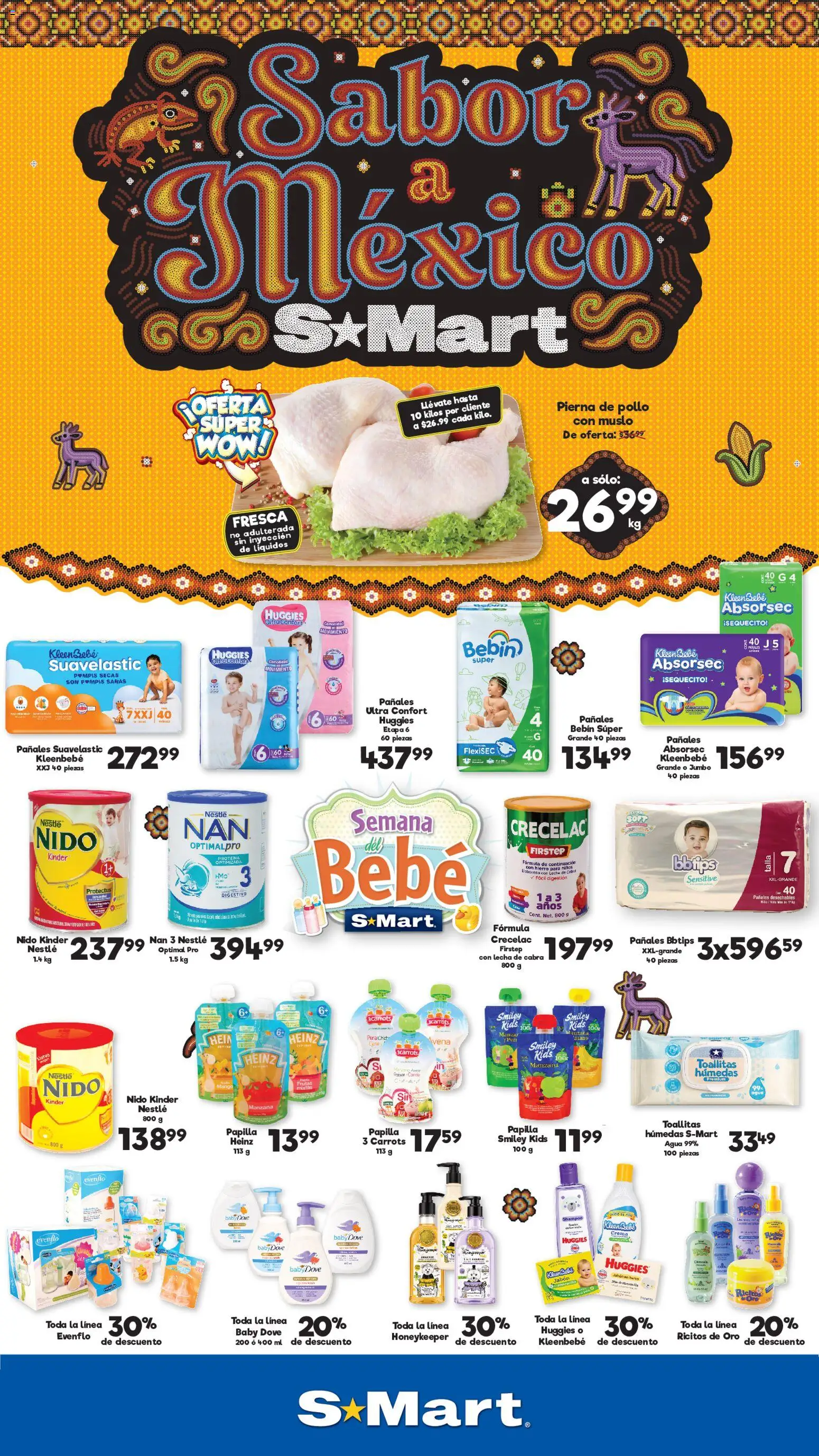 Nuevas ofertas de S-Mart válidas en toda la República Mexicana desde el 22/09/2026. ¡Encuentra las mejores ofertas en S-Mart folleto Ofertas de feria Chihuahua! | Página: 1 | Productos: Pera, Shampoo, Pañales, Barra