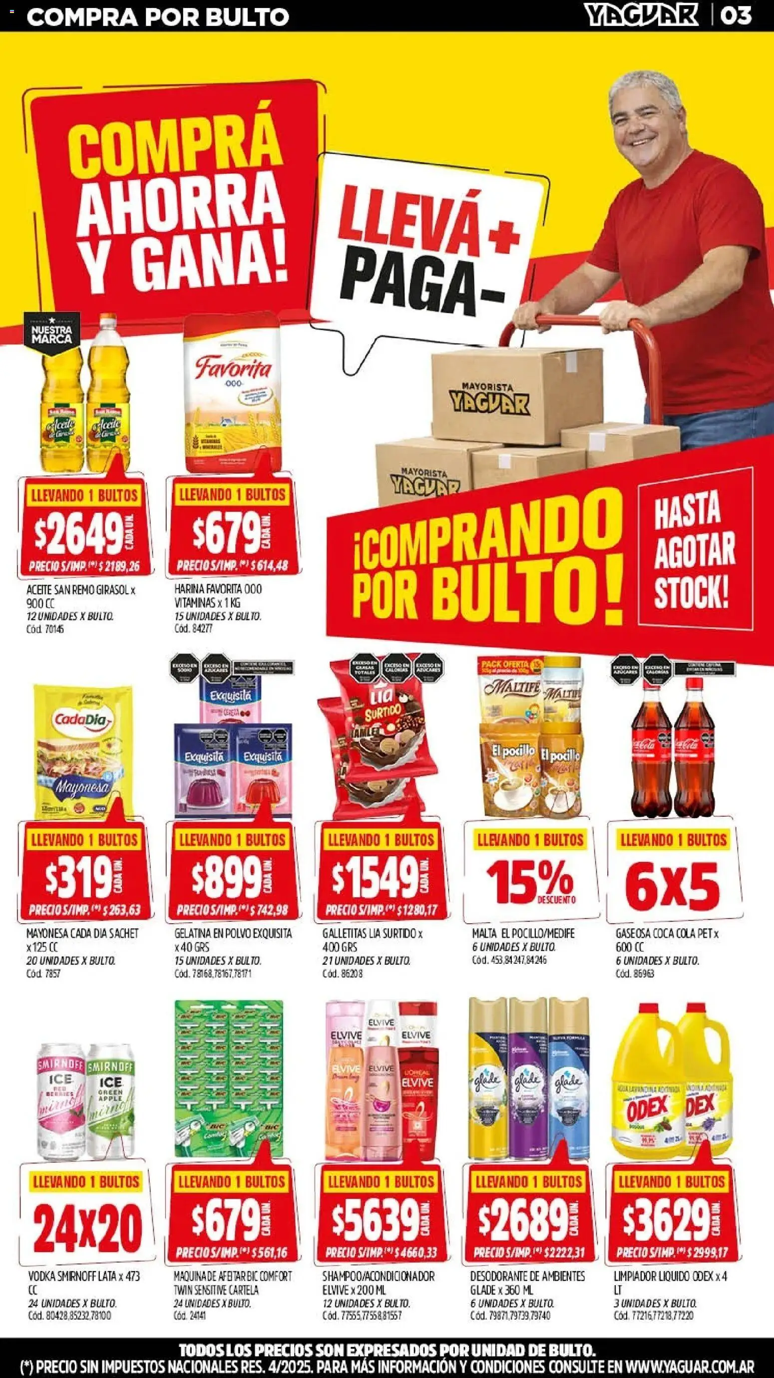 Yaguar - Oferta Semanal Parque Chacabuco │ válido desde el 03/08/2026 | Página: 3 | Productos: Vodka, Gelatina, Gaseosa, Pocillo
