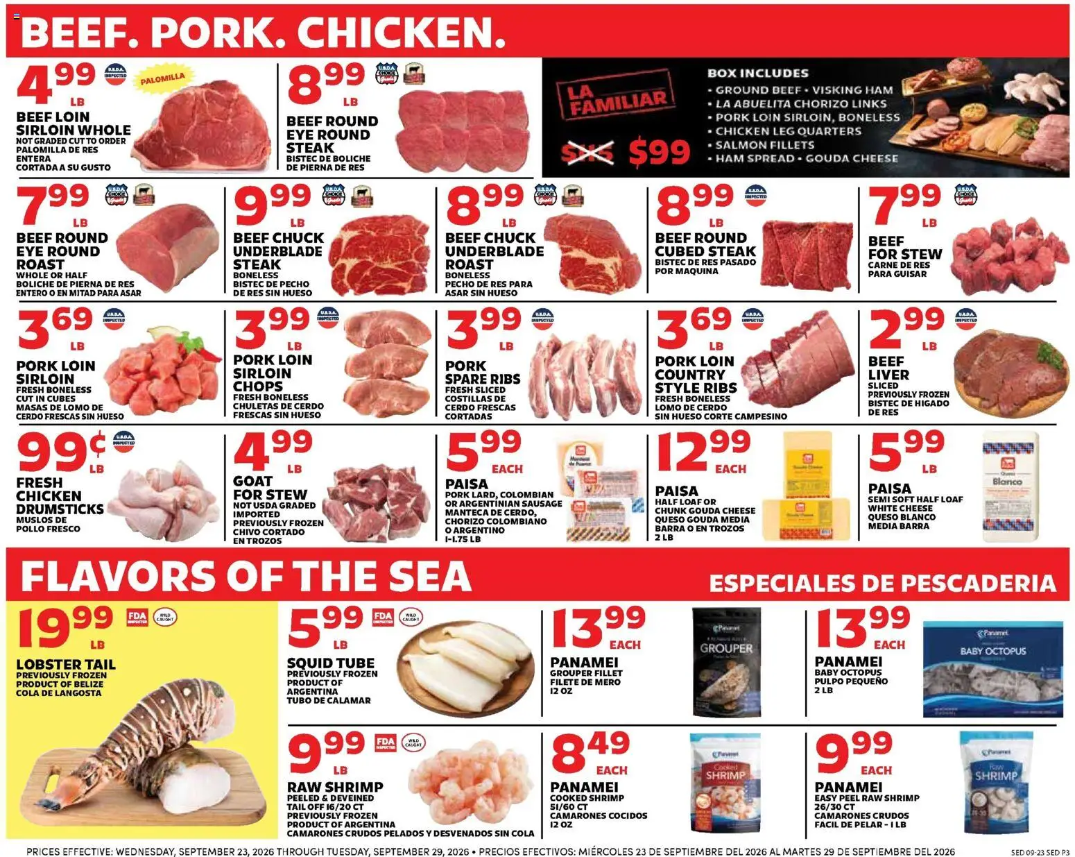 Sedano's Weekly Ad - valid from 09/23/2026 | Page: 3 | Products: Spread, Gouda cheese, Liver, Chicken