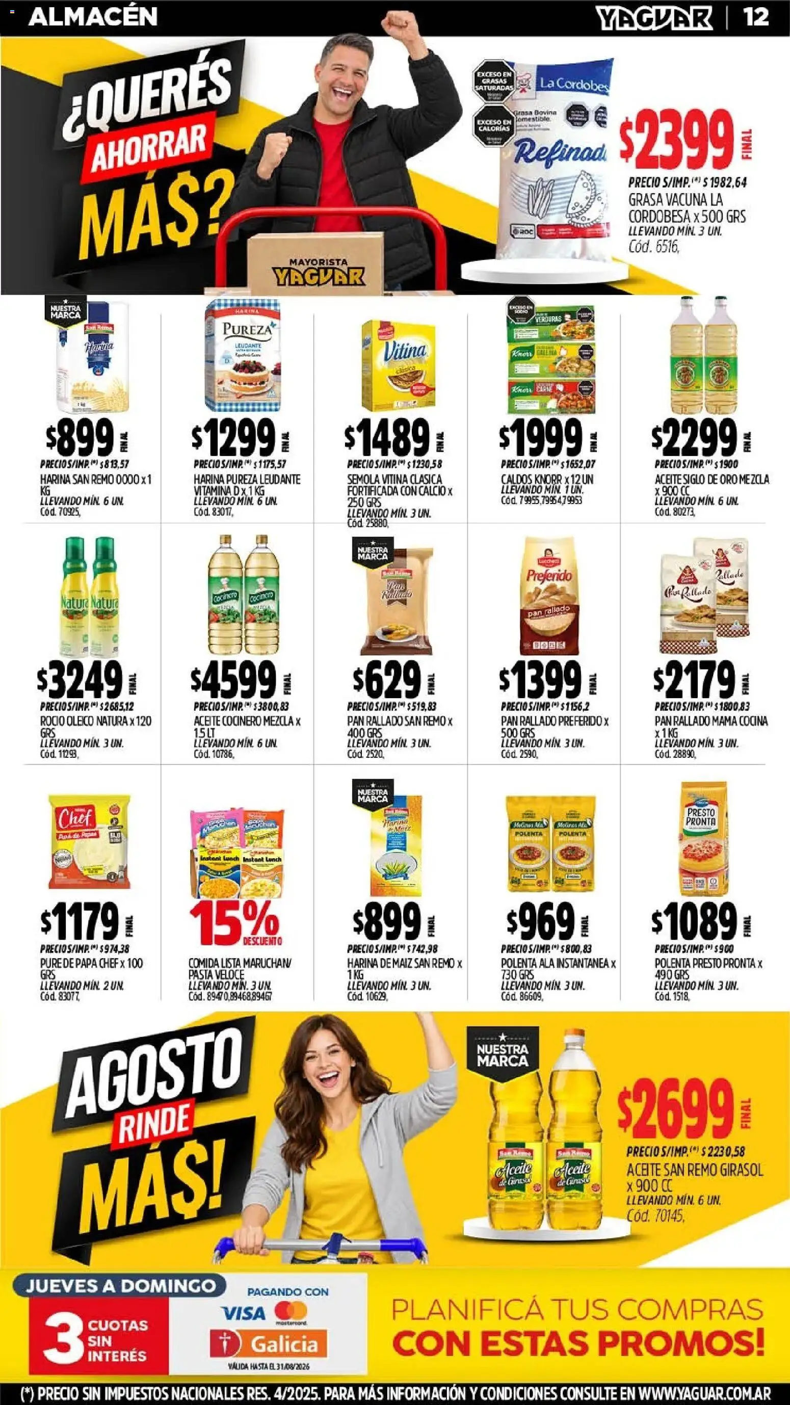 Yaguar - Oferta Semanal Neuquen │ válido desde el 17/07/2026 | Página: 13 | Productos: Maiz, Sémola, Pasta, Pan rallado