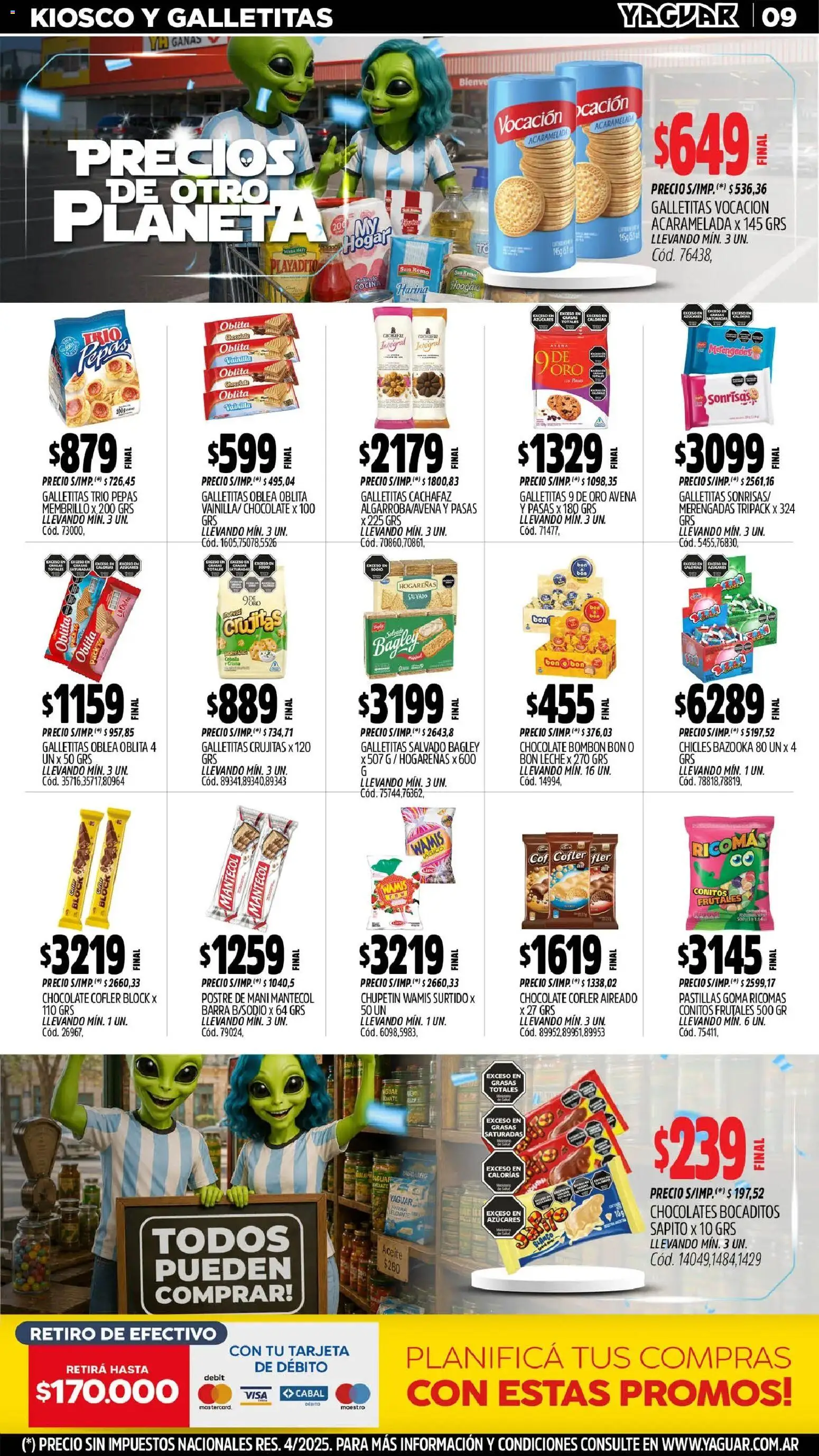 Yaguar - Oferta Semanal Neuquen │ válido desde el 29/06/2026 | Página: 10 | Productos: Chicles, Cebolla, Aceite, Avena