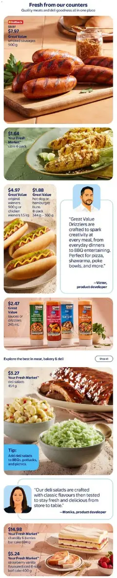 Preview of Your Fresh Market™ corn 4-pack, corn 4-pack from shop Walmart valid from Jul 2, 2026 | Page: 4 | Products: Bakery, Chicken