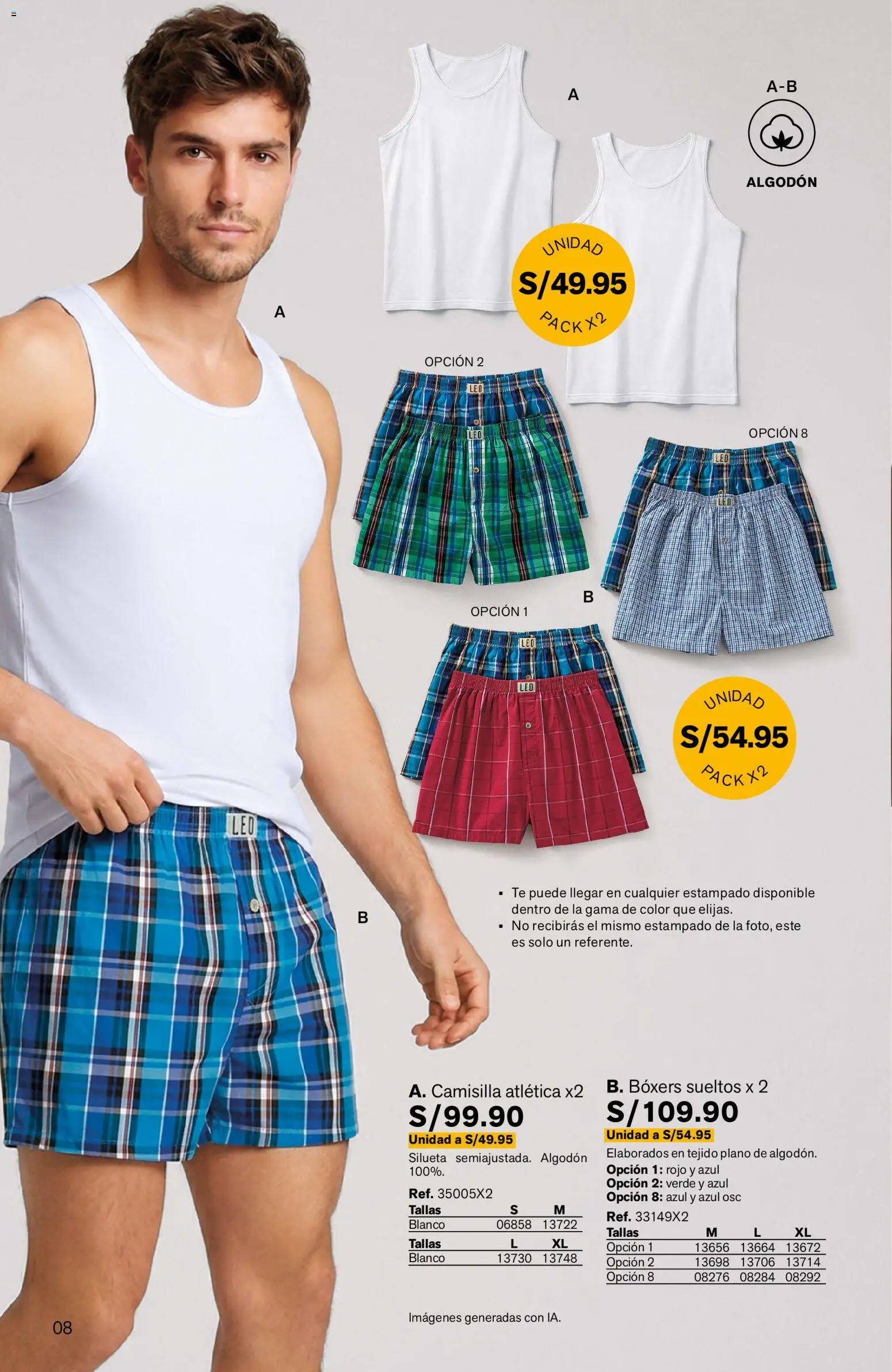 Catálogo Leonisa válido desde 04/08/2026 | Página: 8 | Productos: Té, Boxers