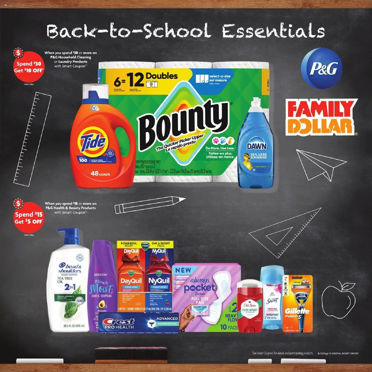Family Dollar Weekly Ad - valid from 08/23/2026 | Page: 9 | Products: Shampoo, Head & Shoulders, Tea, Pads