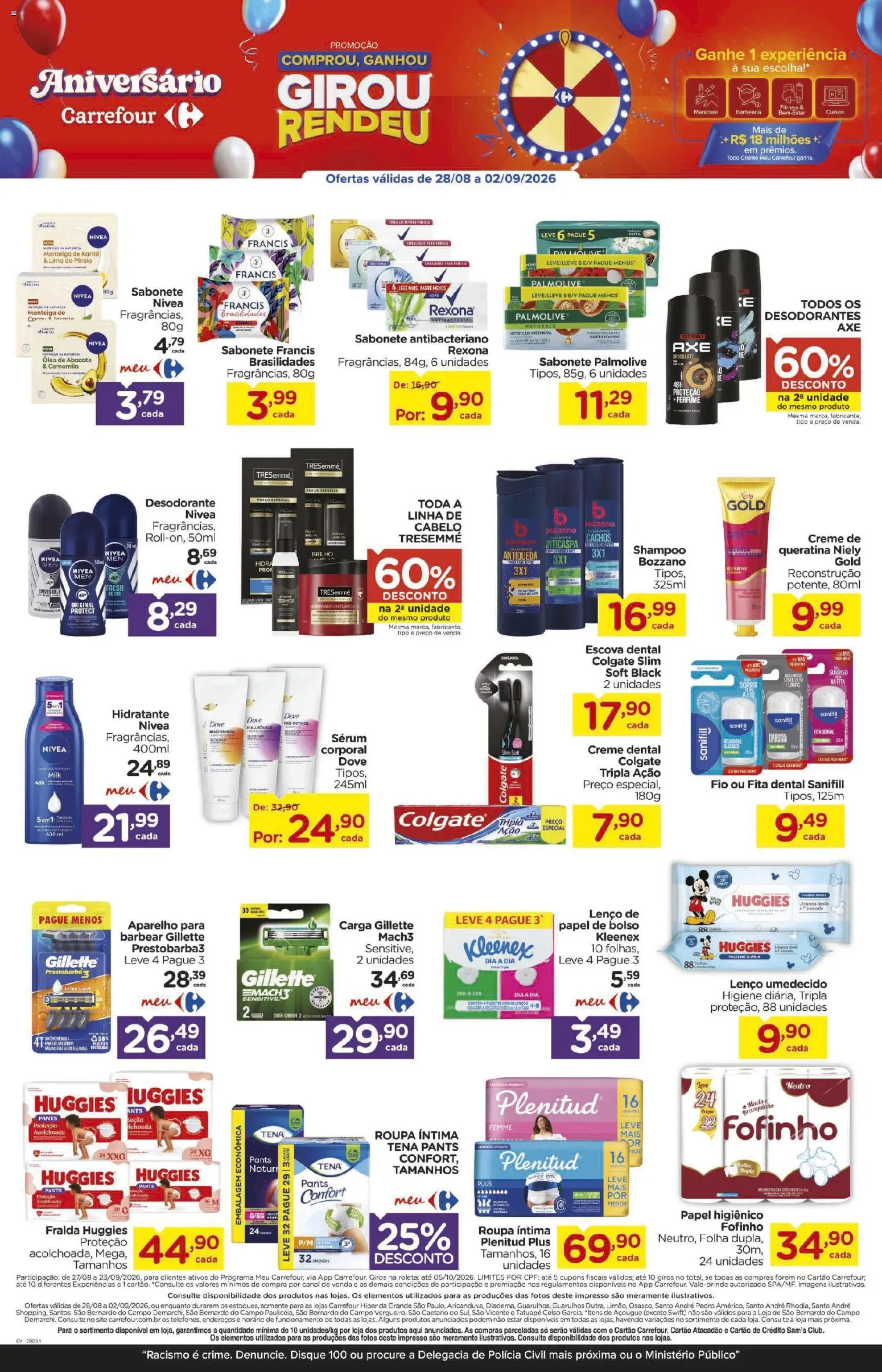 Carrefour Folheto - válido de 28/08/2026 | Página: 6 | Produtos: Escova, Manteiga de karité, Creme, Sabonete