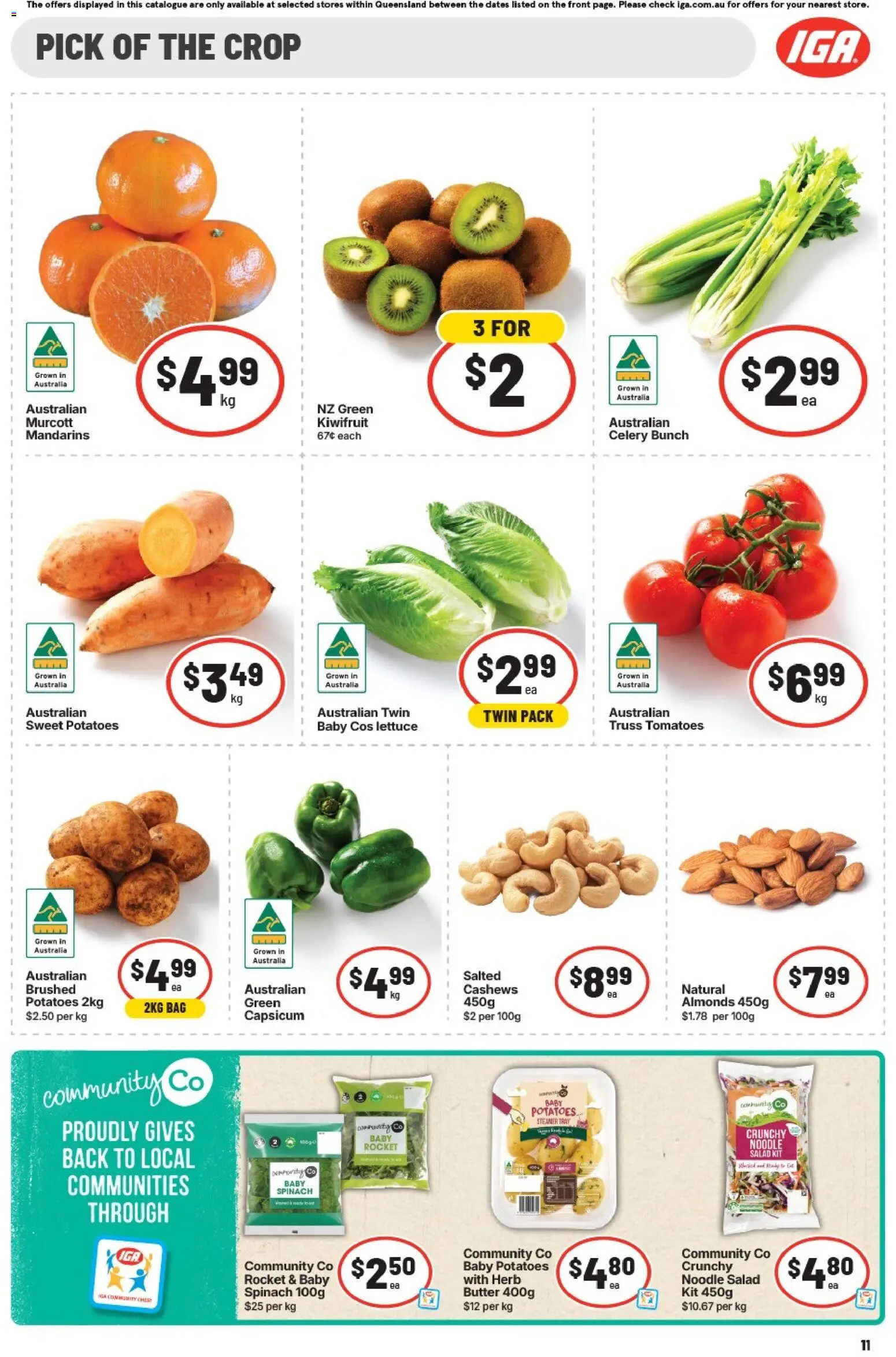 IGA catalogue - valid from 12/08/2026 | Page: 11 | Products: Tomatoes, Potatoes, Sweet potatoes, Bag