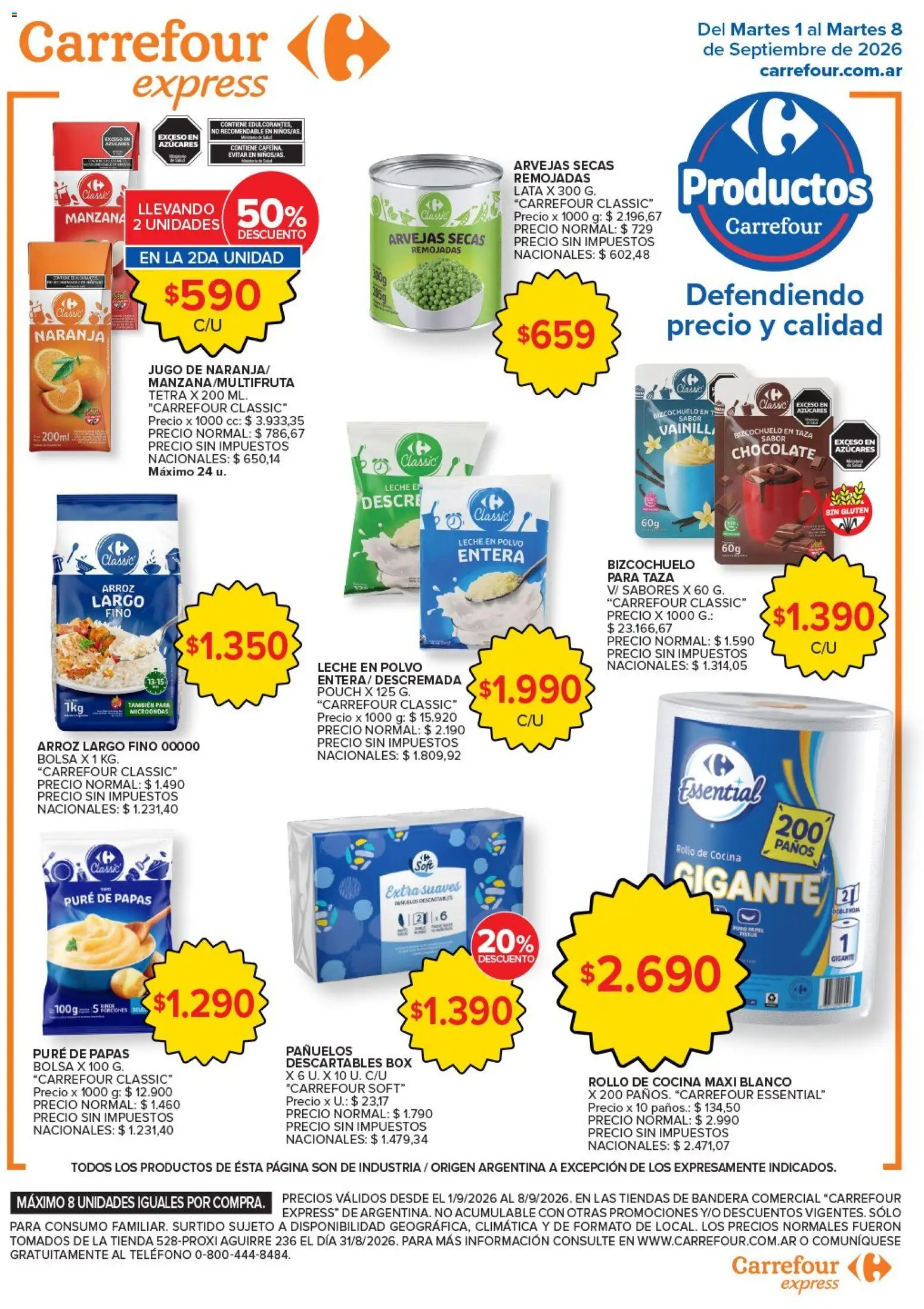 Carrefour Express - Ofertas │ válido desde el 01/09/2026 | Página: 4 | Productos: Taza, Papas, Leche, Arroz