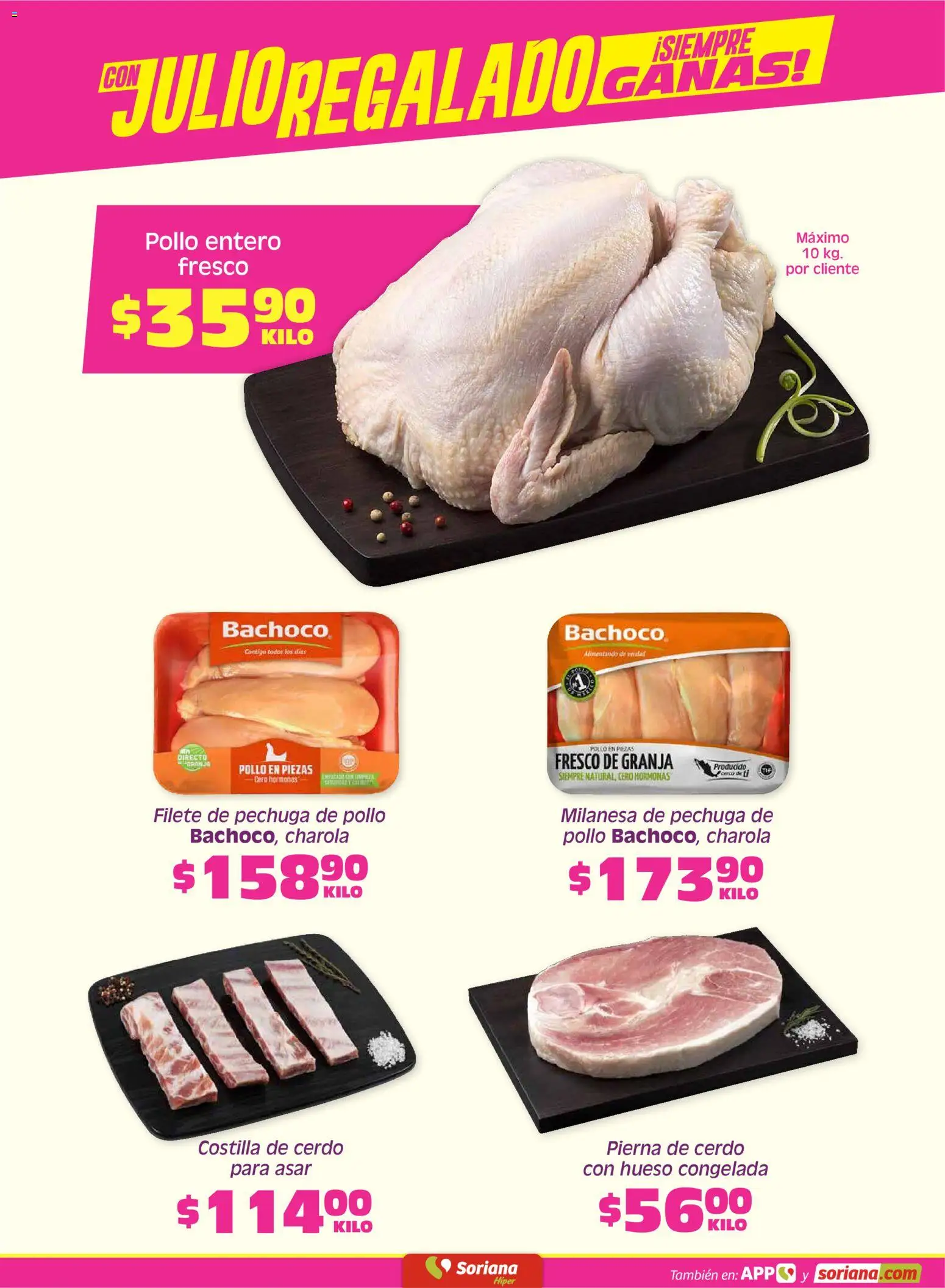 Nuevas ofertas de Soriana válidas en toda la República Mexicana desde el 26/06/2026. ¡Encuentra las mejores ofertas en Soriana Fin de Semana Híper: BCS, Son y Sin! | Página: 3 | Productos: Pollo, Milanesa, Cerdo