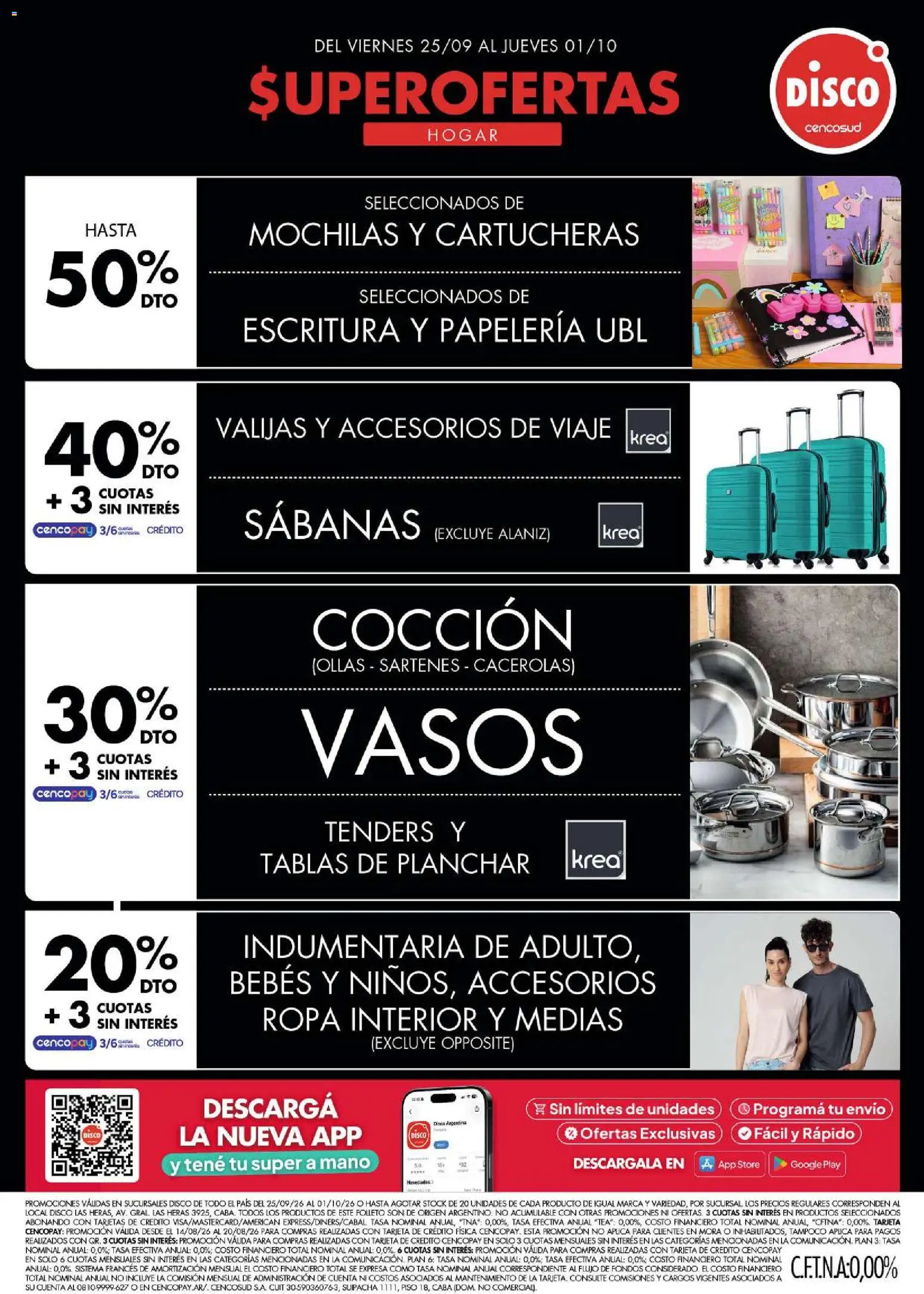 Disco - Ofertas | Electro, T. Libre y más │ válido desde el 25/09/2026 | Página: 3 | Productos: Ollas, Sabanas, Ropa, Medias
