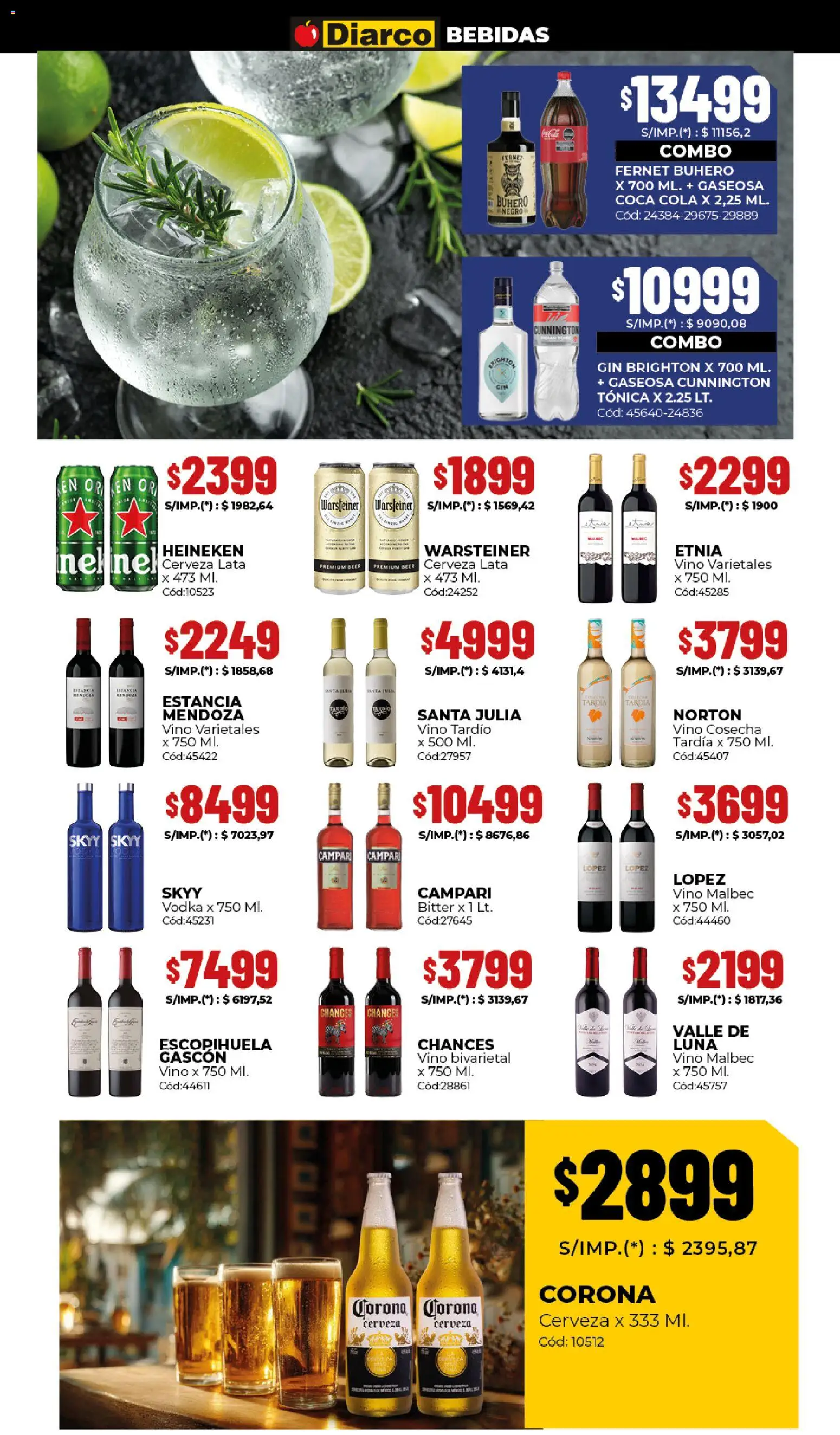 Diarco ofertas │ válido desde el 25.05.2026 | Página: 8 | Productos: Gin, Fernet, Gaseosa, Cerveza