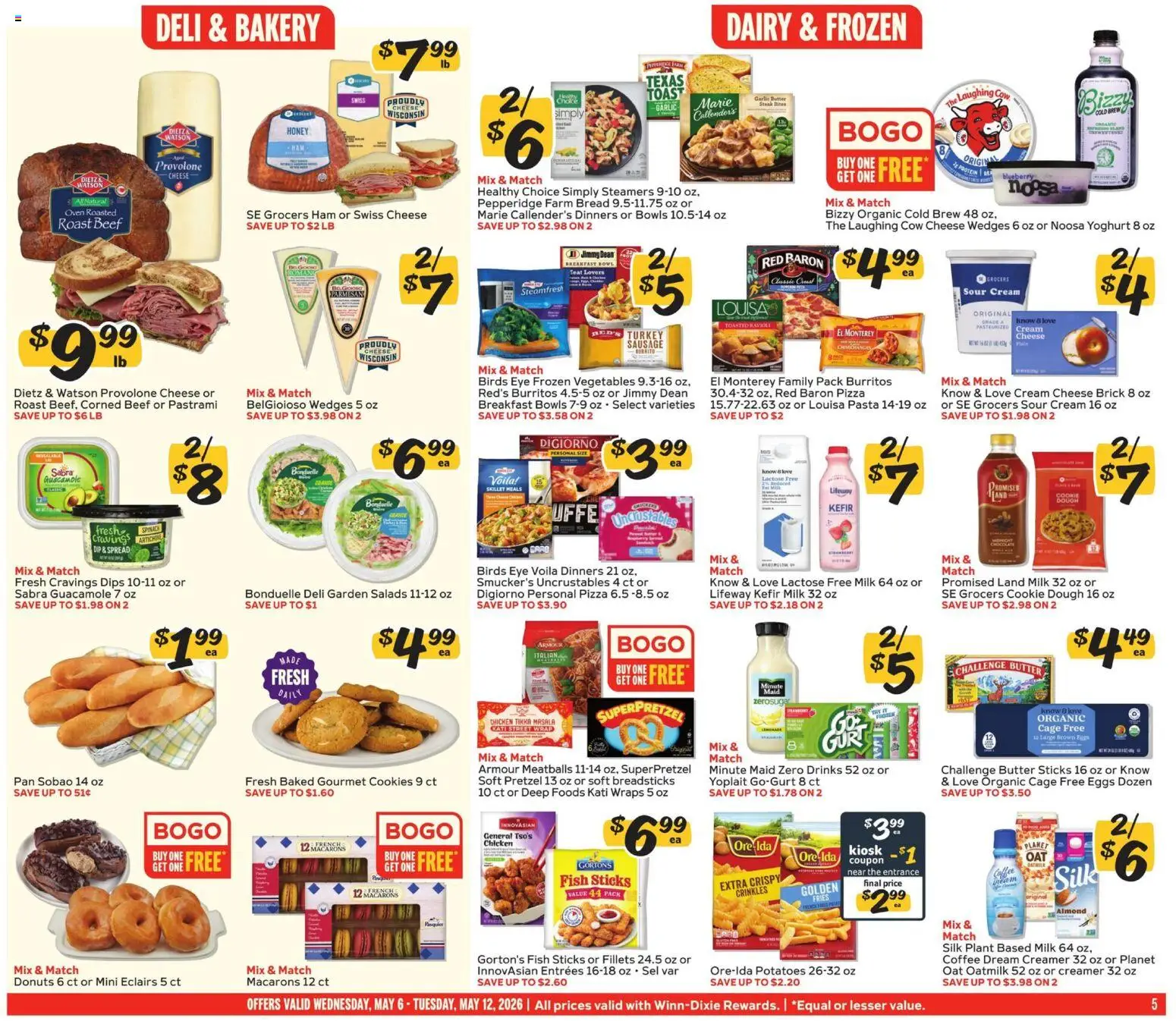 Winn Dixie Weekly Ad - valid from 06.05.2026 | Page: 5 | Products: Bakery, Cheese, Coffee, Cookies