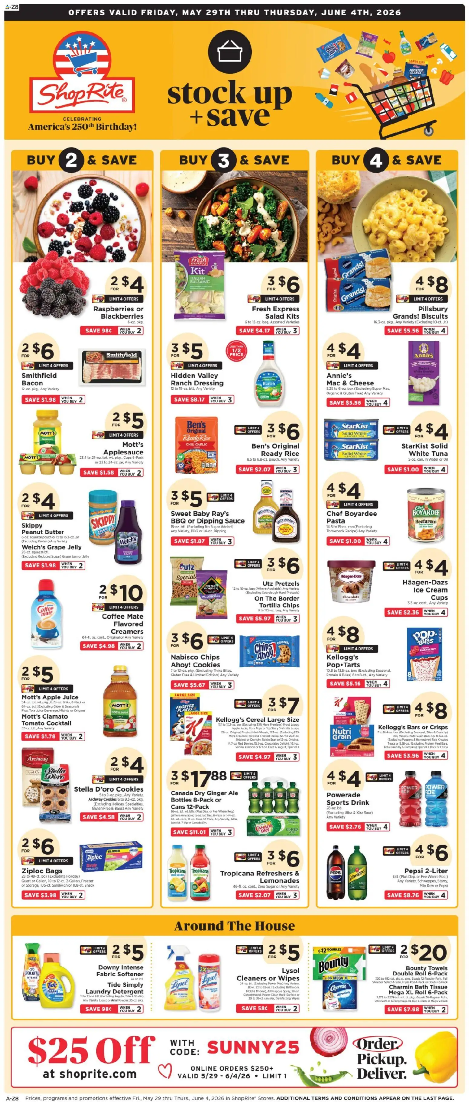 ShopRite Weekly Ad - valid from 29.05.2026 | Page: 1 | Products: Pasta, Ice cream, Raspberry, Freezer