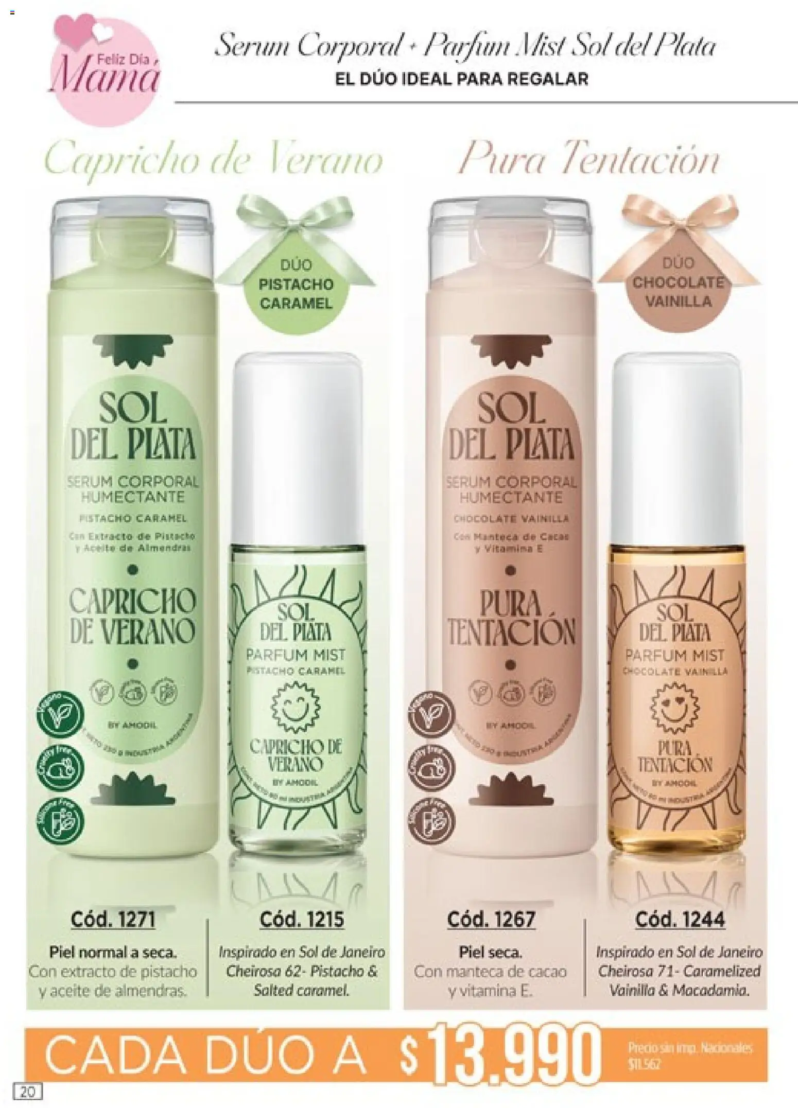 Catálogo Amodil Campaña 14 │ válido desde el 07/08/2026 | Página: 20 | Productos: Vainilla, Serum, Chocolate, Cacao
