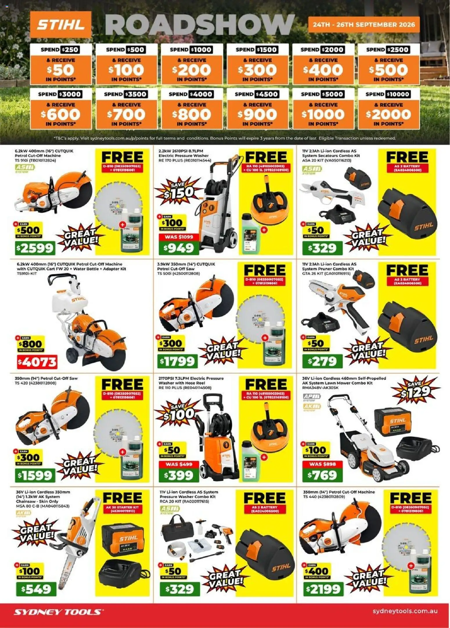 Sydney Tools catalogue - valid from 24/09/2026 | Page: 1 | Products: Lawn mower, Water, Washer, Mower