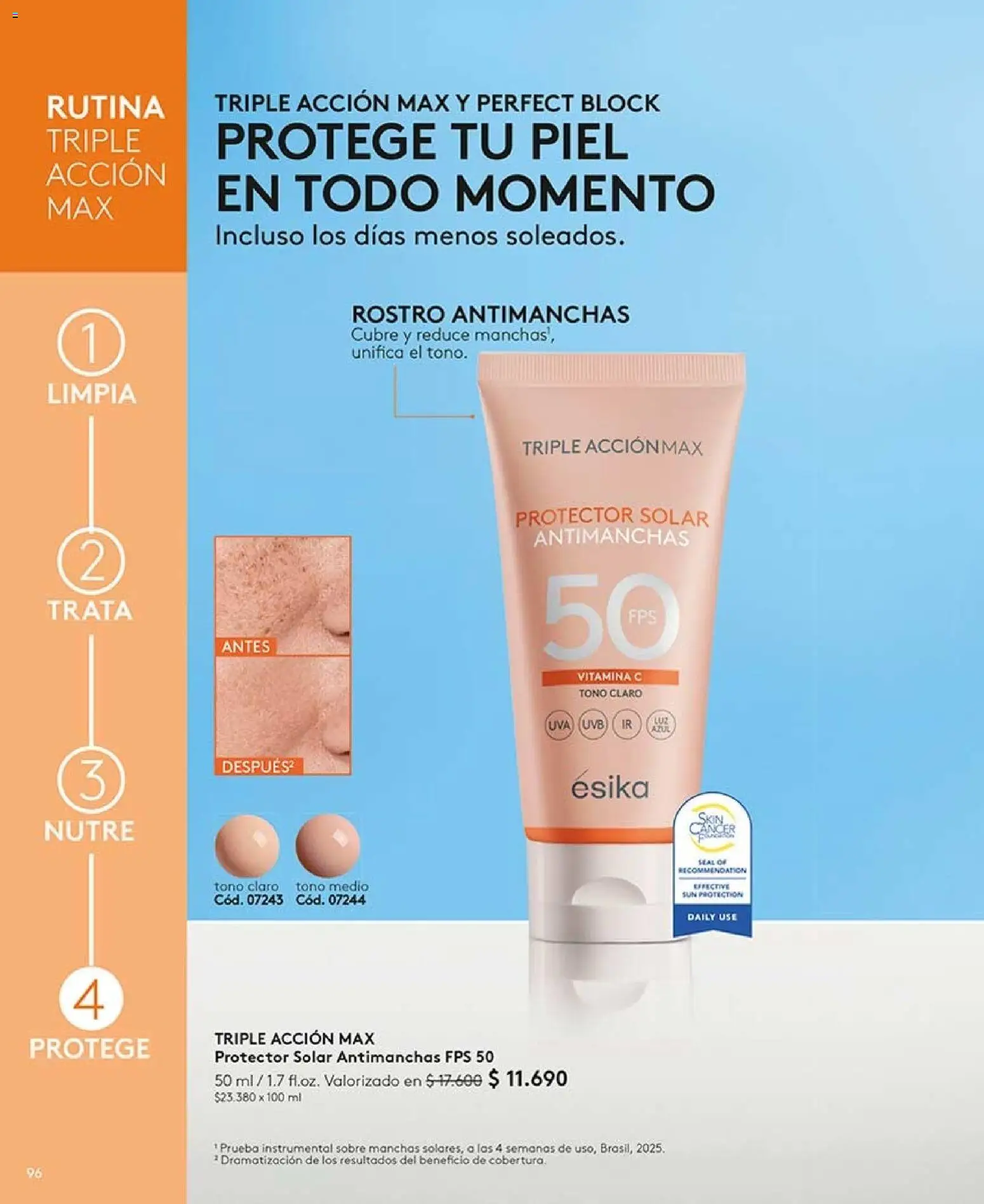 Catálogo Ésika Campaña 13 │ válido desde el 25.07.2026 | Página: 96 | Productos: Protector solar, Sobre
