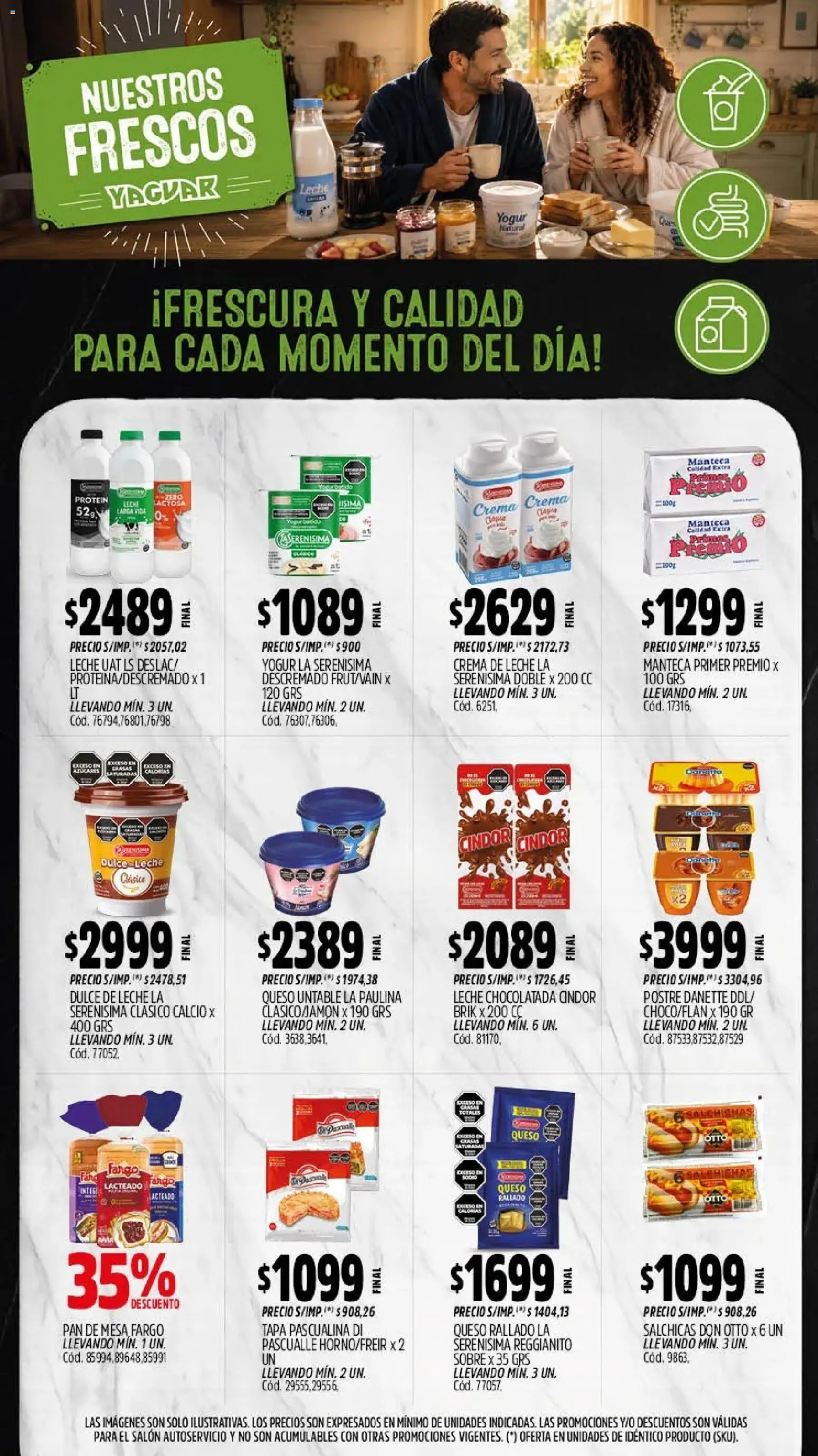 Yaguar - Oferta Semanal Córdoba │ válido desde el 21/09/2026 | Página: 10 | Productos: Sobre, Crema de leche, Manteca, Salchichas