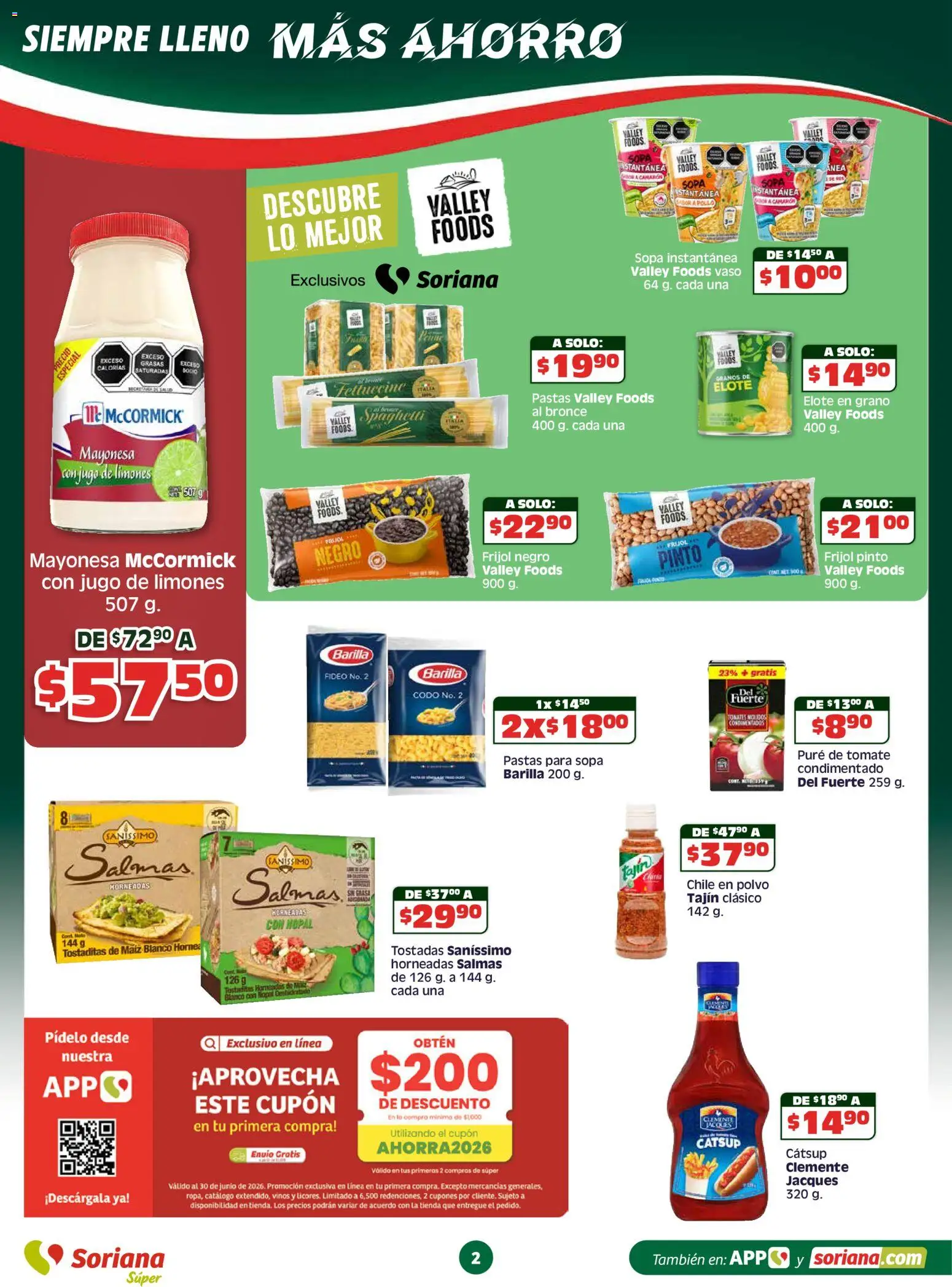 Nuevas ofertas de Soriana válidas en toda la República Mexicana desde el 07.05.2026. ¡Encuentra las mejores ofertas en Soriana Apoyamos con todo Súper Nacional! | Página: 2 | Productos: Maíz, Mayonesa, Tomate, Pure de Tomate