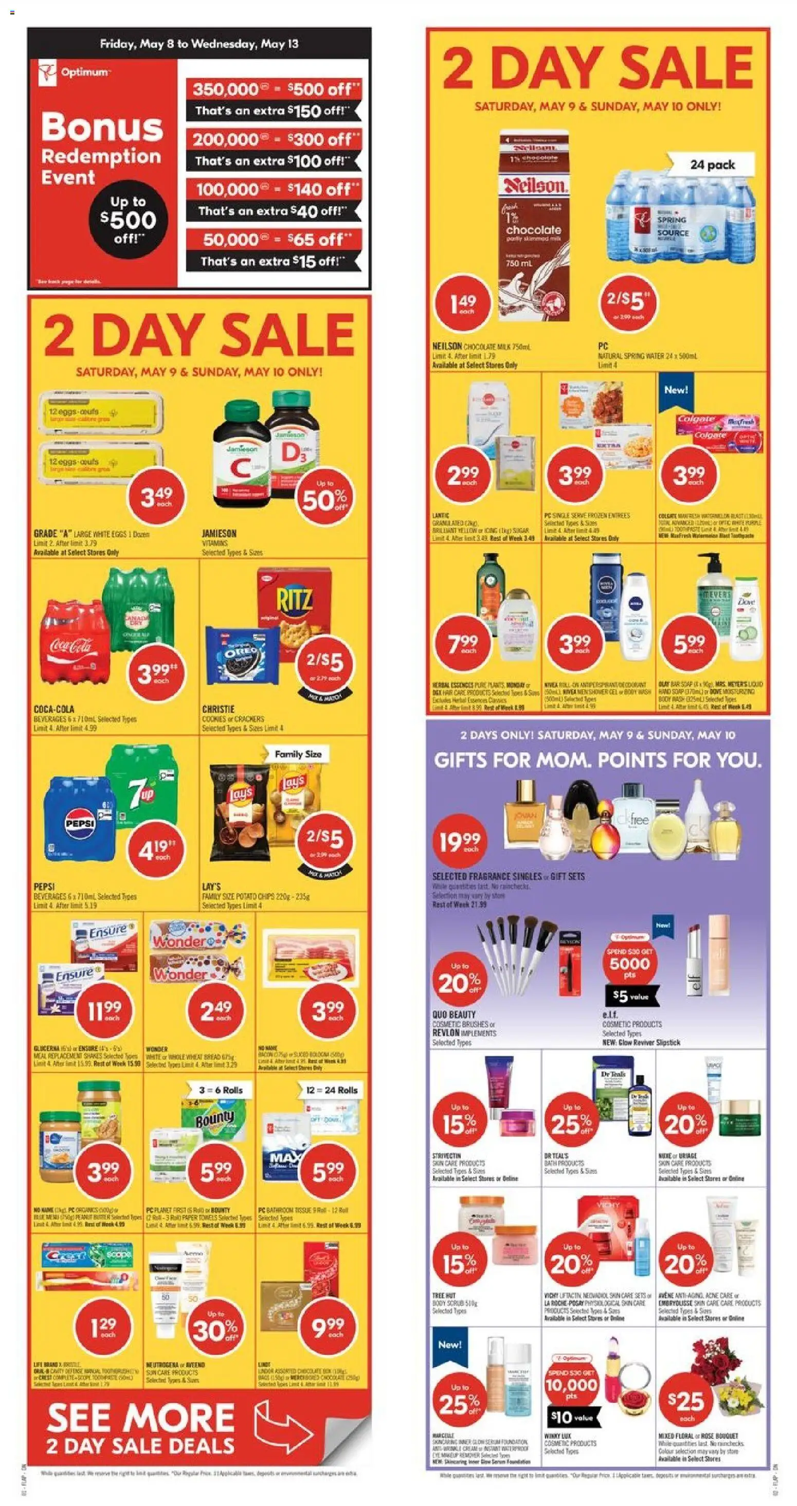 Shoppers flyer valid from 08.05.2026 | Page: 1 | Products: Chips, Cookies, Body wash, Chocolate