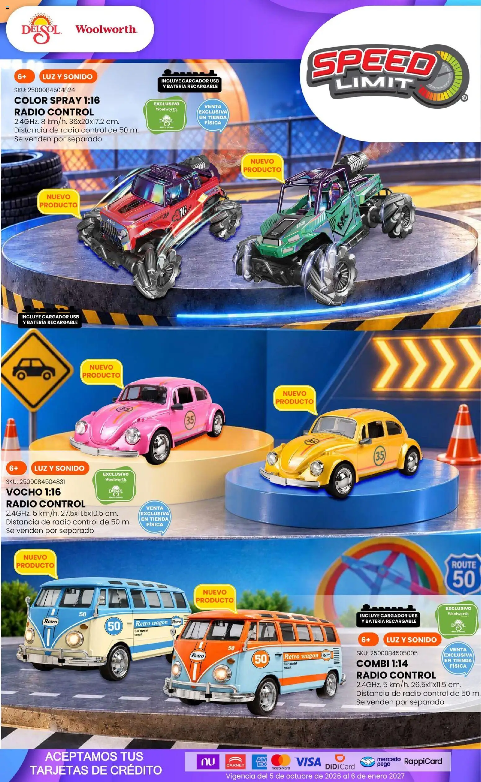 Nuevas ofertas de Del Sol y Woolworth válidas en toda la República Mexicana desde el 01/10/2026. ¡Encuentra las mejores ofertas en Del Sol y Woolworth catálogo El Castillo del Juguete! | Página: 165
