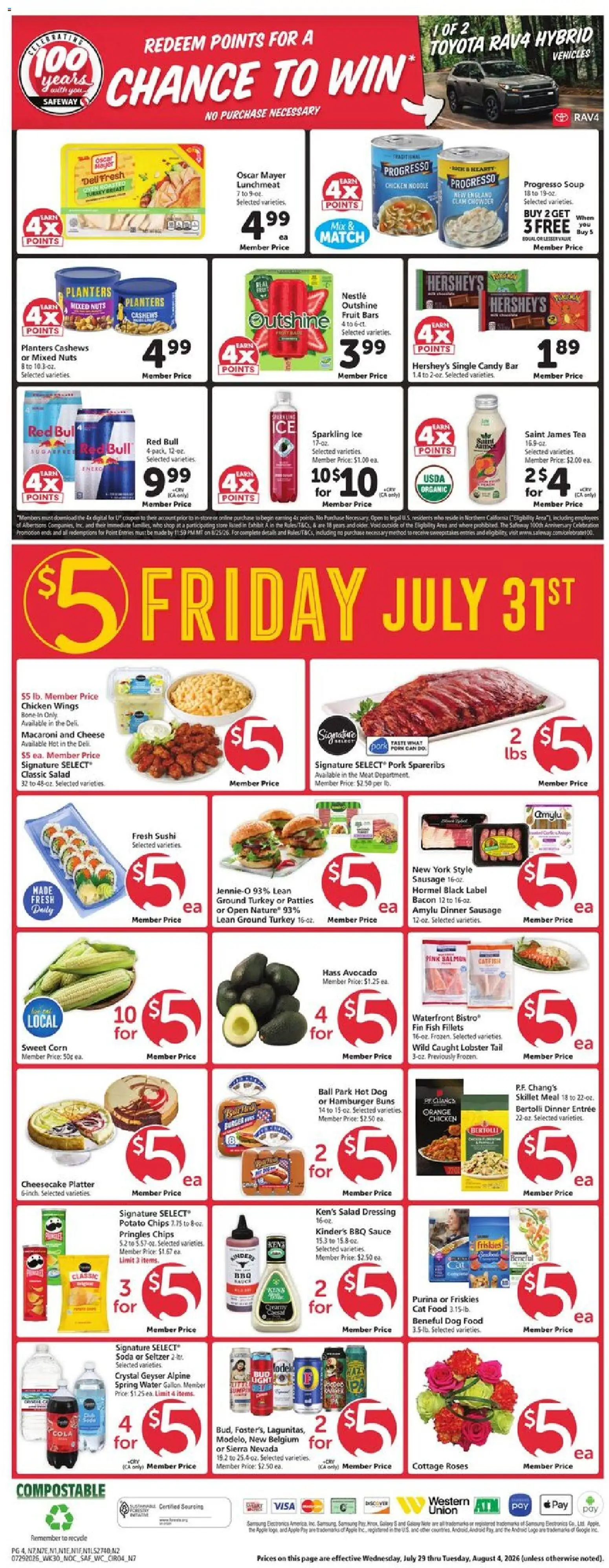Safeway Weekly Ad - valid from 07/29/2026 | Page: 4 | Products: Corn, Tea, Sauce, Oven