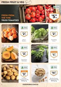 Preview of Foodworks catalogue Supermarket QLD - valid from 30/09/2026 | Page: 6 | Products: Tomatoes, Mandarins, Asparagus, Bag
