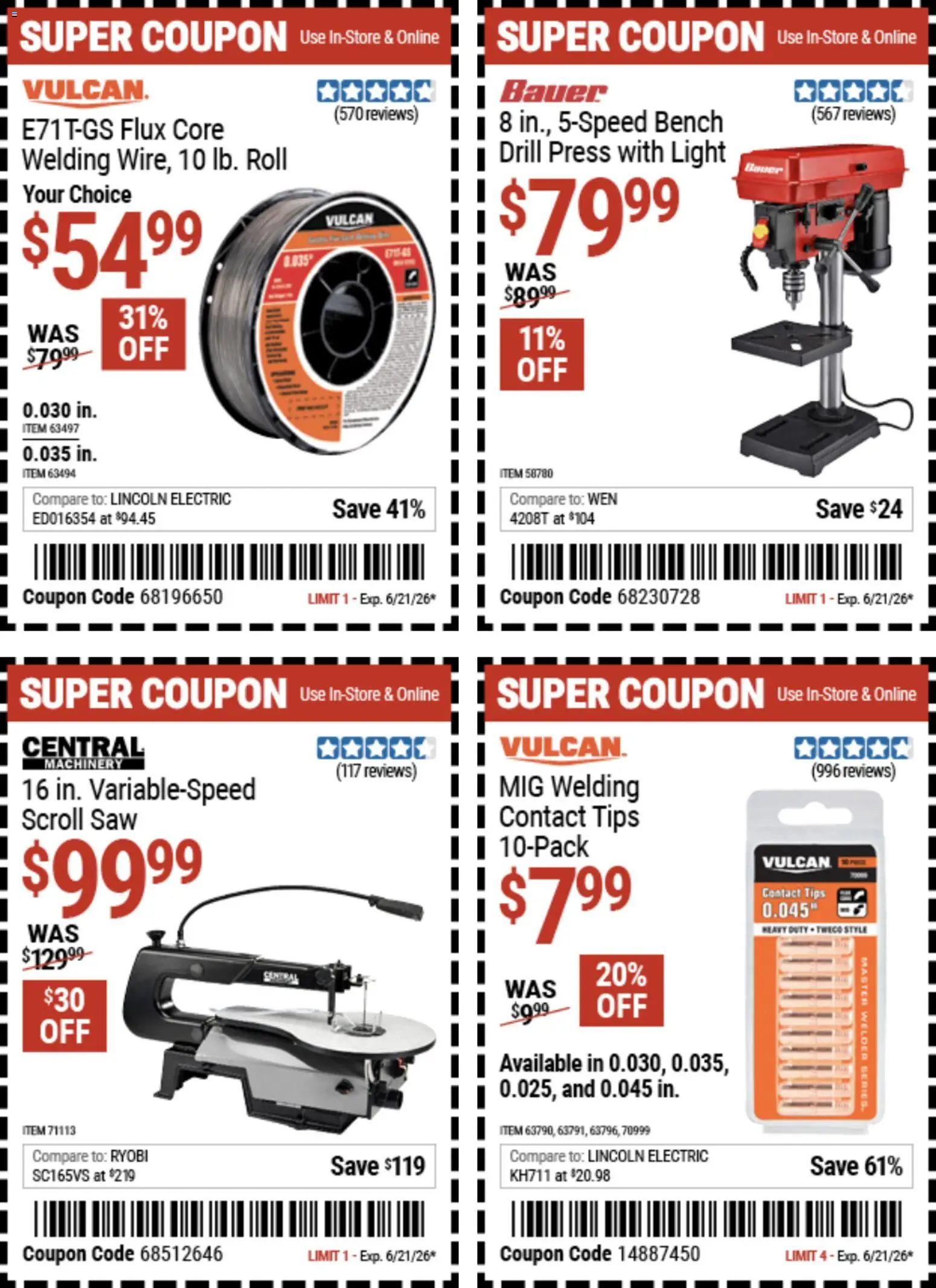 Harbor Freight Weekly Ad - valid from 08.06.2026 | Page: 22 | Products: Press, Saw