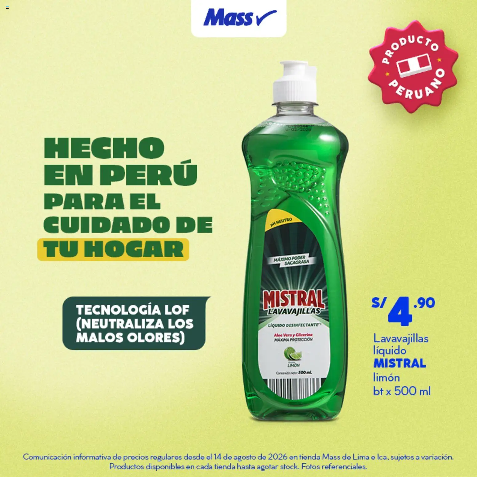 Catálogo Mass válido desde 14/08/2026 | Página: 10 | Productos: Aloe vera, Lavavajillas, Lima