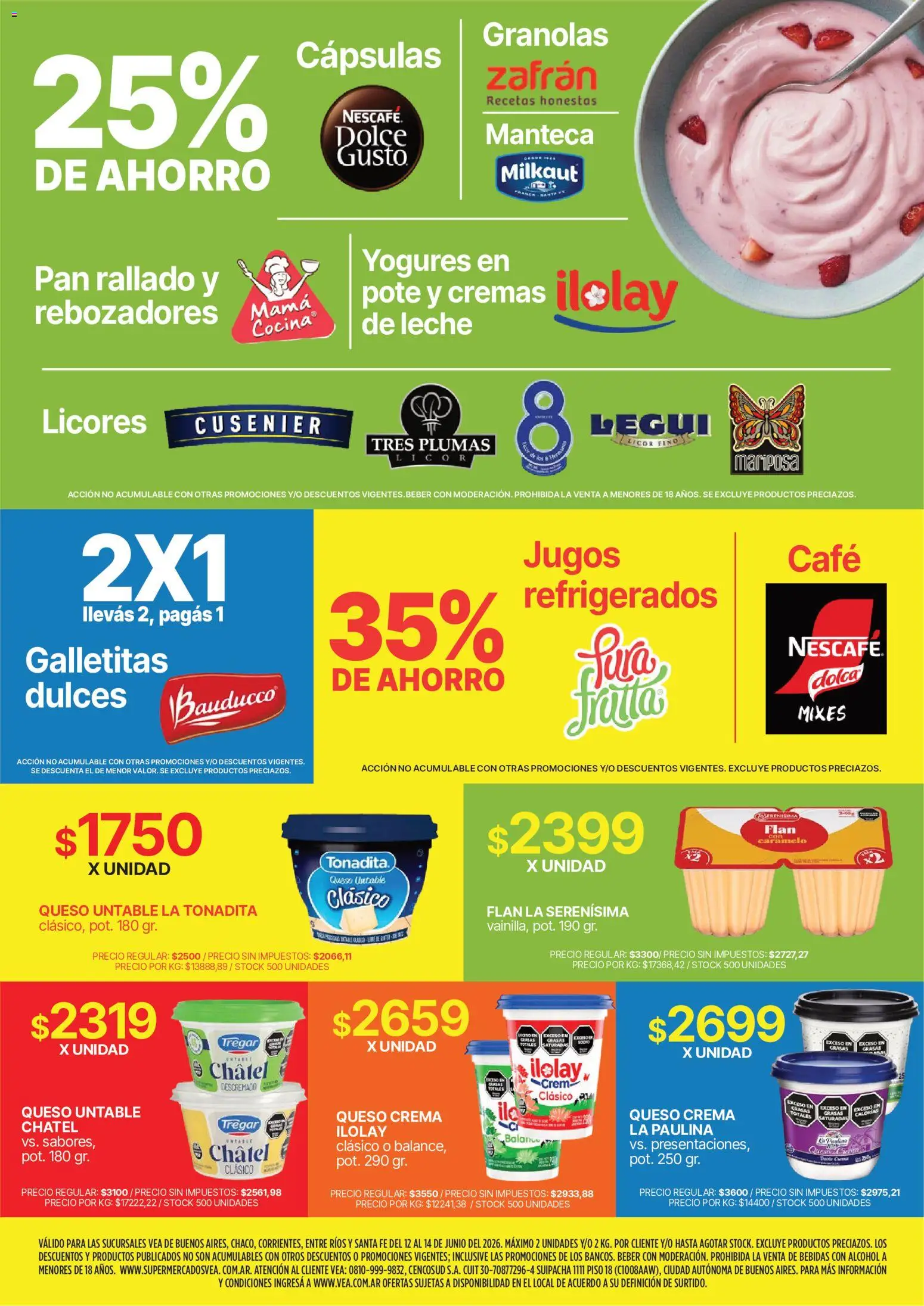 Vea - Fin de semana de ahorro │ válido desde el 12.06.2026 | Página: 9 | Productos: Queso crema, Manteca, Pan, Pan rallado