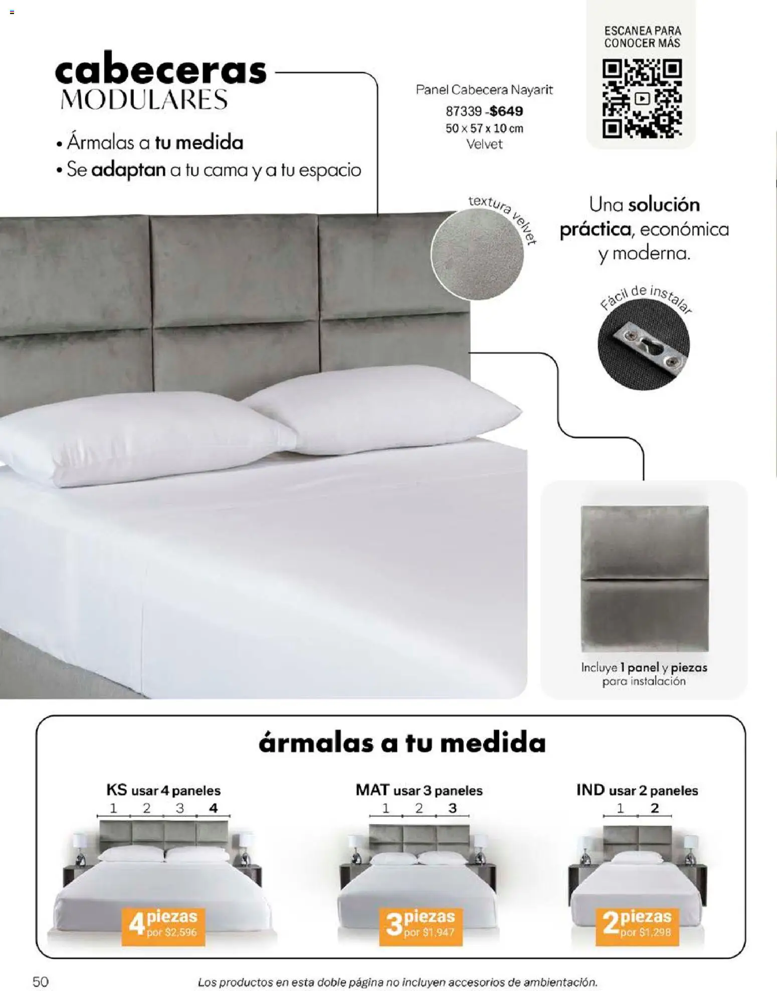 Nuevas ofertas de Vianney válidas en toda la República Mexicana desde el 14/09/2026. ¡Encuentra las mejores ofertas en Vianney catálogo Biasi! | Página: 52 | Productos: Cabecera, Cama