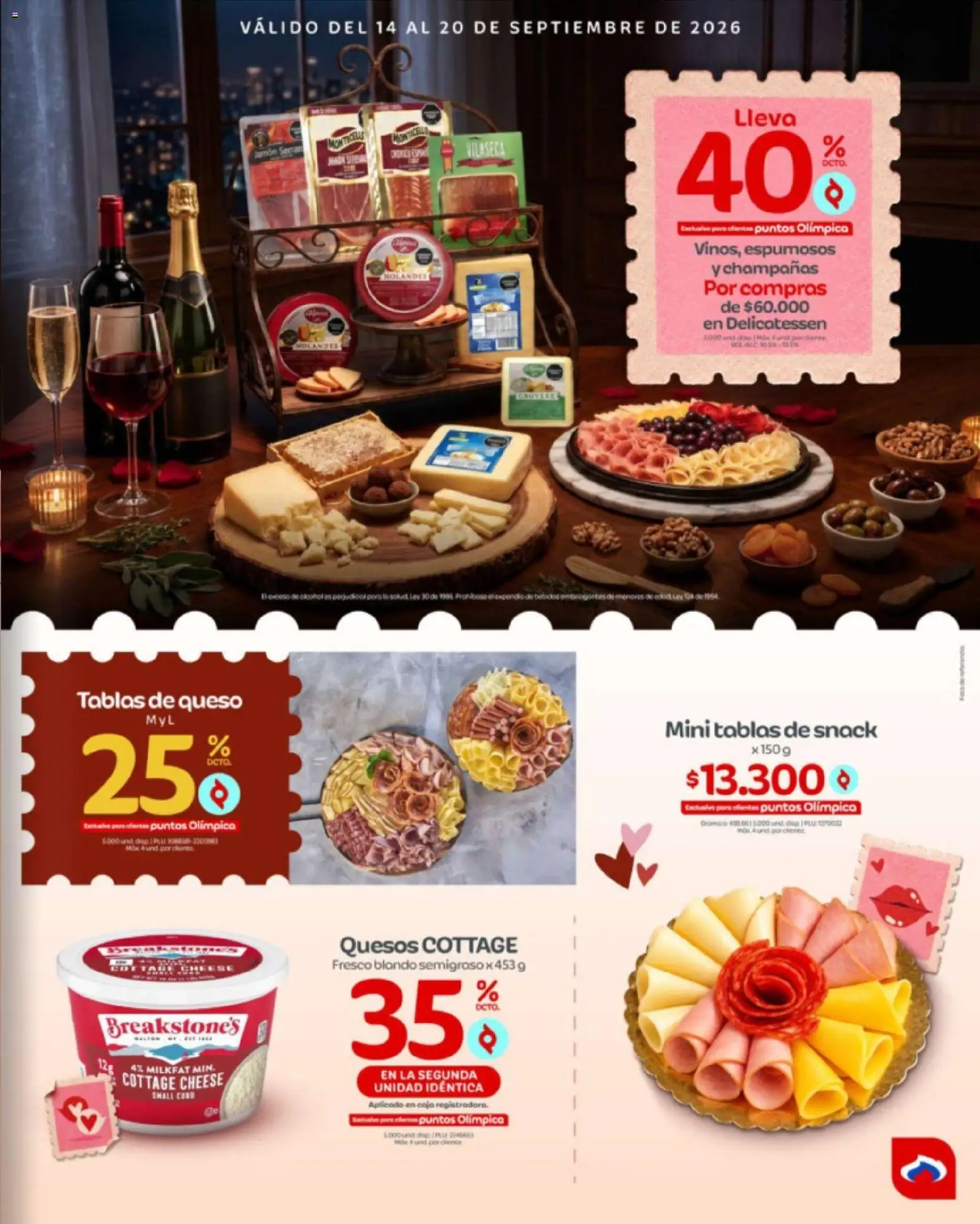 Olímpica revista - valida desde el 14/09/2026 | Página: 7 | Productos: Queso, Jamón, Alcohol