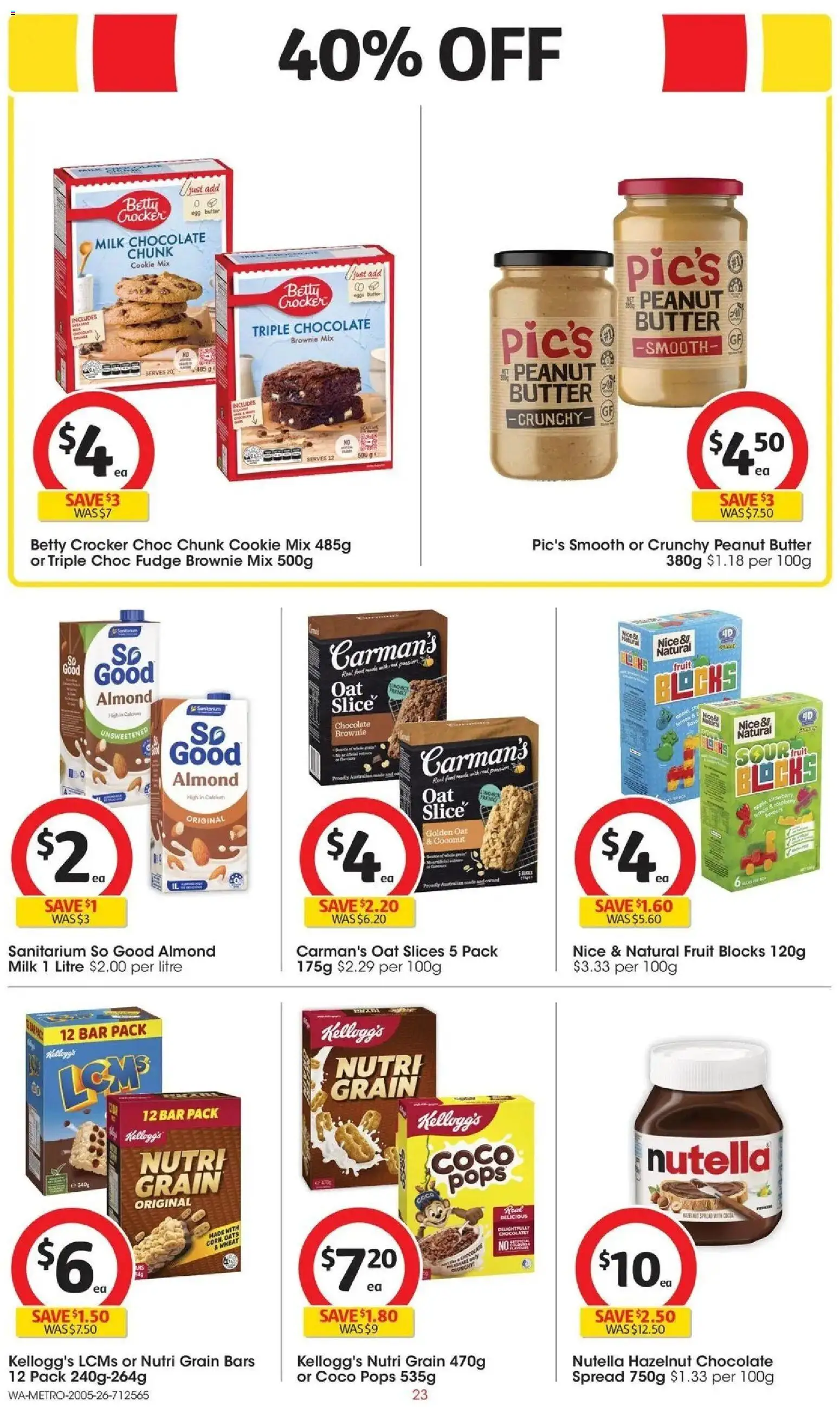 Coles catalogue - valid from 19.05.2026 | Page: 23 | Products: Milk, Nutella, Oats, Wheat