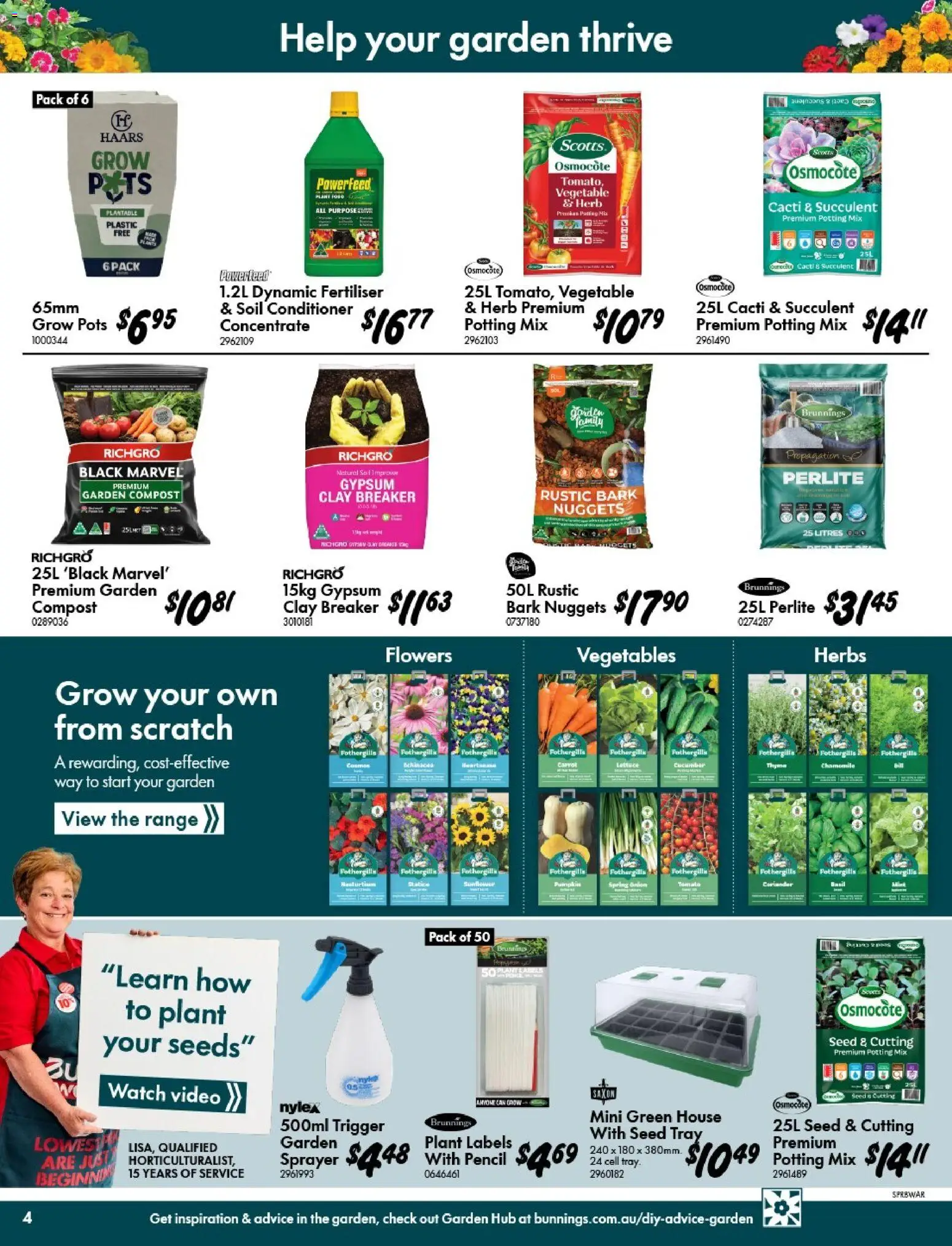 Bunnings Warehouse catalogue - valid from 09/09/2026 | Page: 4 | Products: Conditioner, Herbs, Compost, Clay
